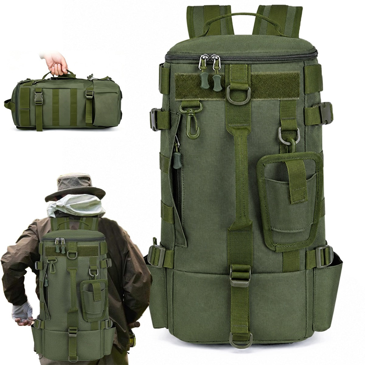 ROOMY FISHING BACKPACK STURDY AND DURABLE WATERPROOF OXFORD XL FABRIC