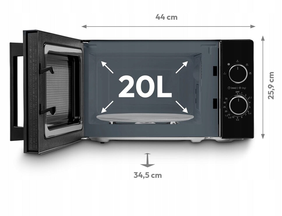 ROOMY GOOD MICROWAVE 800W 20L TIMER DEFROSTING LCD BLACK Manufacturer code MD 12011