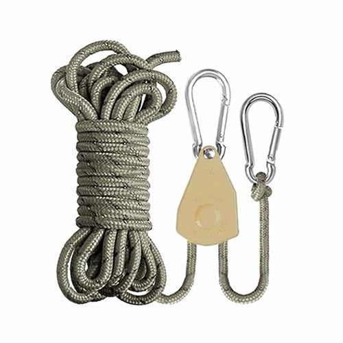 ROPE HANGER WITH RATCHET FOR LAMPS GROW 2M NYLON FOR GARDENER metal