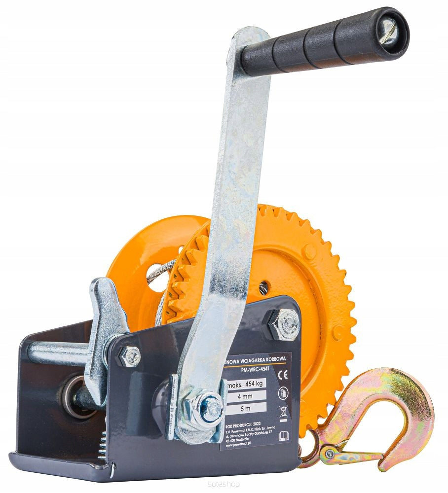 ROPE WINCH HAND CRANK WINCH 454KG 5M PER CRANK Manufacturer code PM-WRC-454T / PM1266