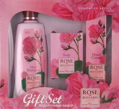 Geschenkset aus Shampoo, Naturseife und Handcreme Rose of Bulgaria