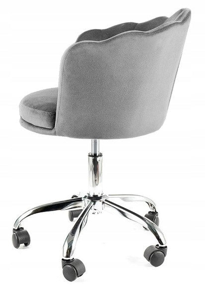 ROSE Velvet Swivel Armchair Grey Bluvel 14 Office Studio Modern Kind rotary