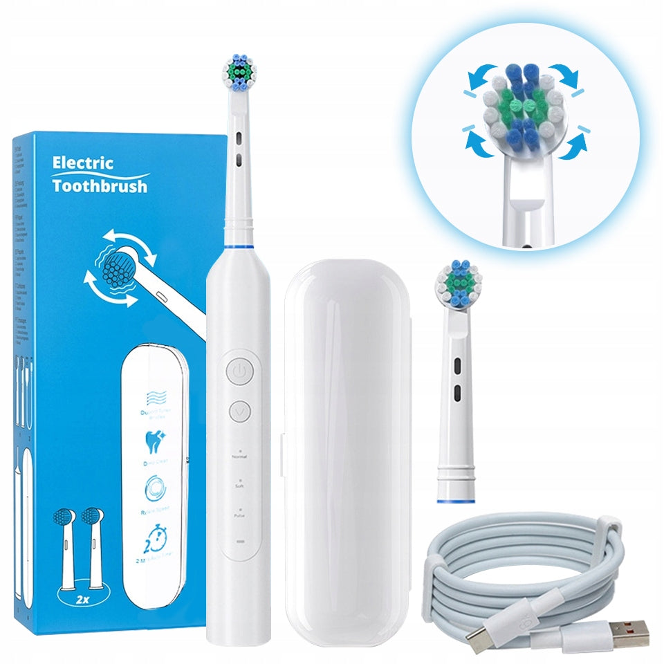 ROTARY ELECTRIC TOOTHBRUSH WITH TRAVEL CASE + 2 FREE TIPS Manufacturer code 6900070172727