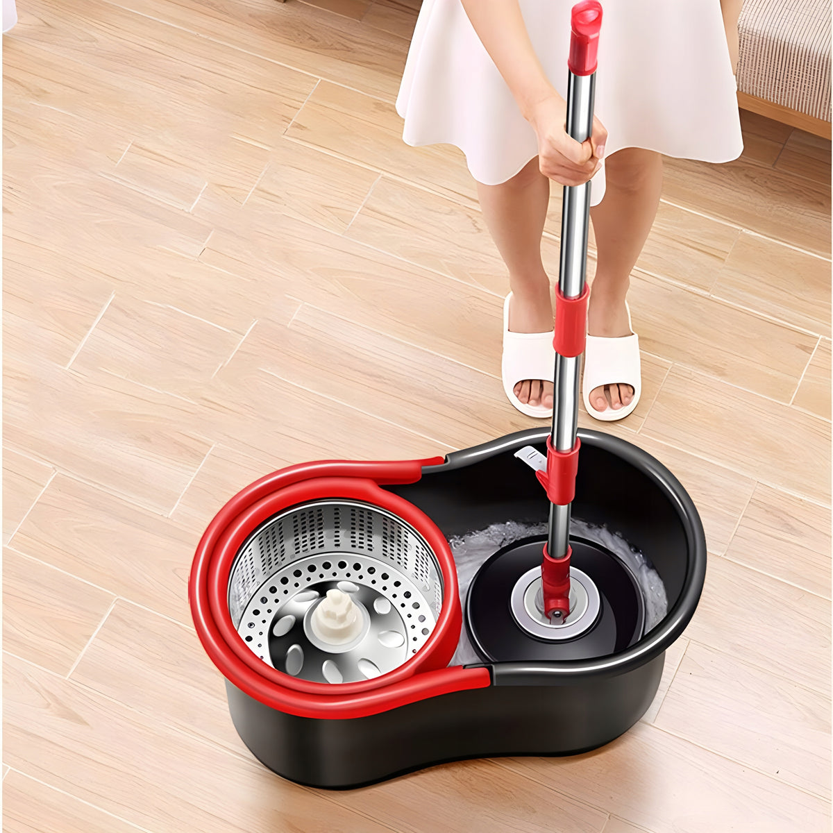 ROTARY FLOOR MOP 360 TURBO 2 PADS MICROFIBER BUCKET Manufacturer code MOCNY MOP ZESTAW WKŁADY MOP WIADRO OBROTOWE