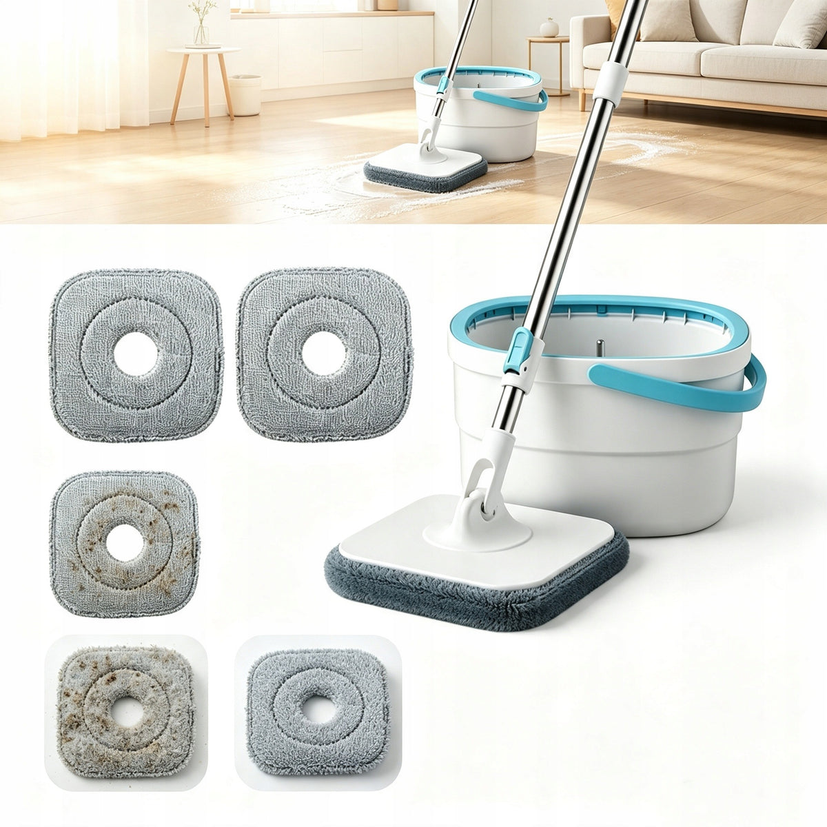 ROTARY MOP 2,7L SEPARATION OF CLEAN AND DIRTY WATER 4 PADS