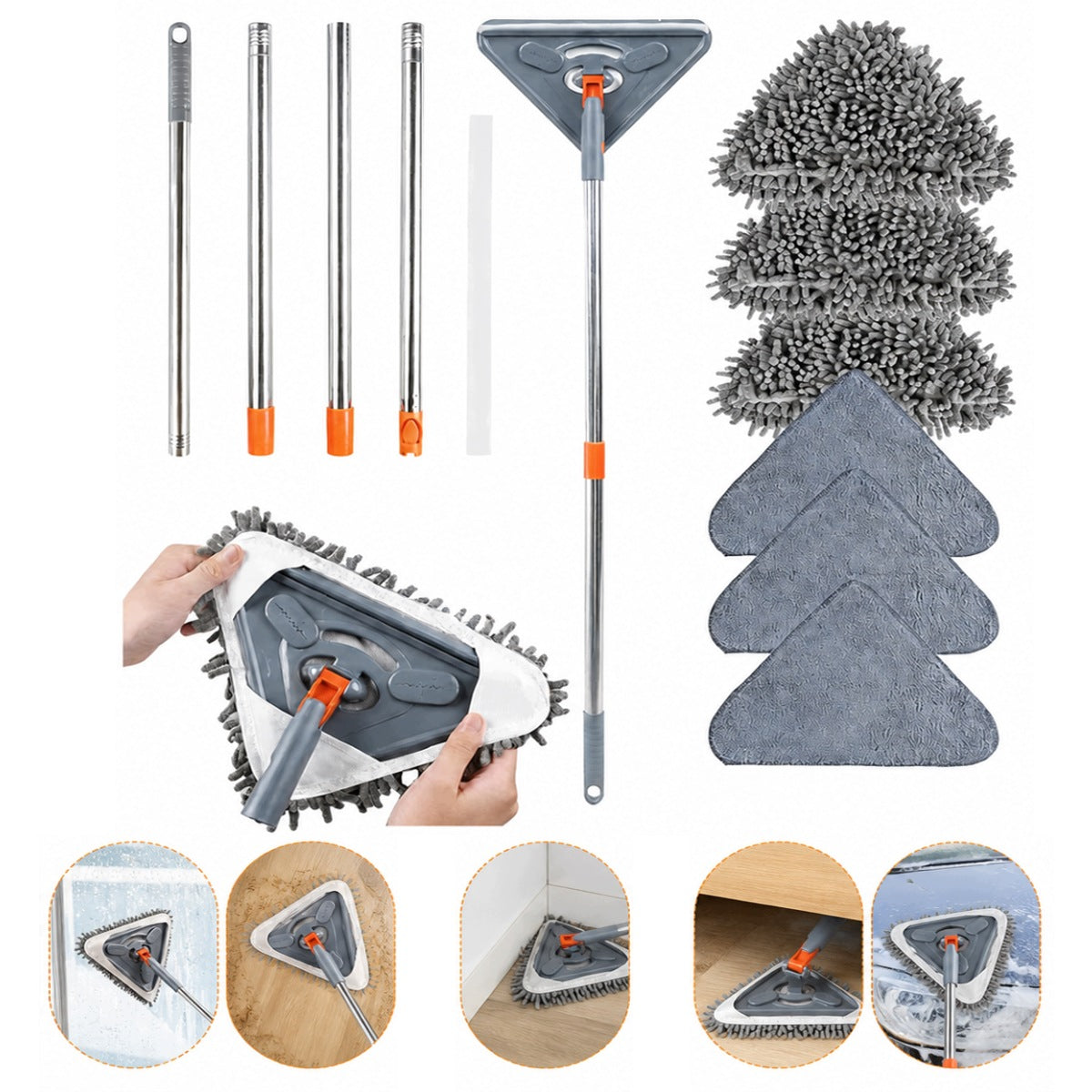 ROTARY MOP 360 TRIANGULAR FLAT WITH TELESCOPIC