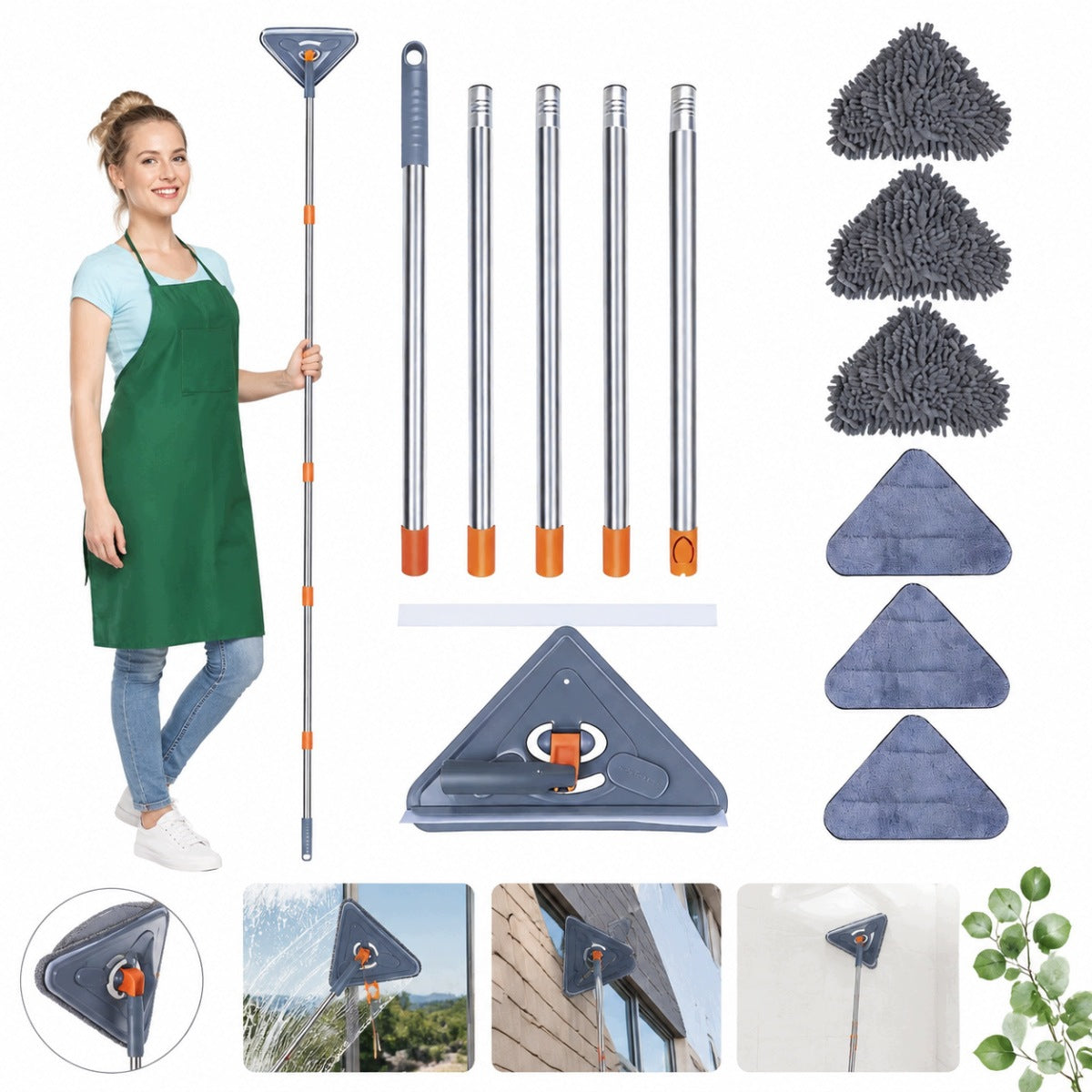 ROTARY MOP 360 TRIPLET FOR WASHING THE FLOOR OF MICROFIBER PADS
