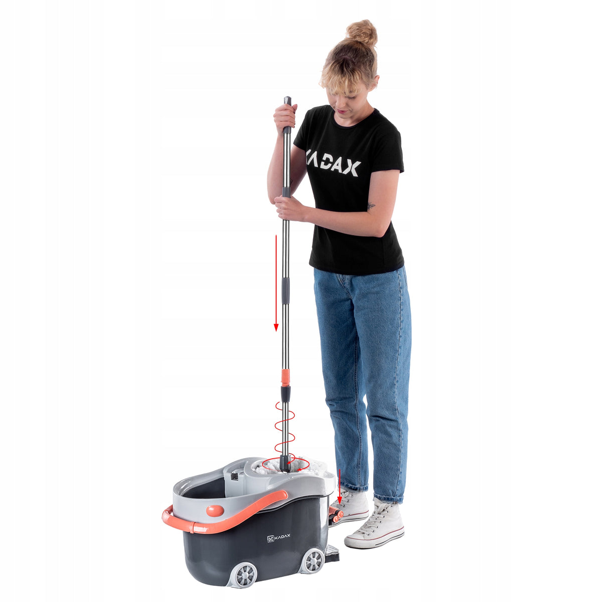 ROTARY MOP WITH BUCKET 12L ROTARY WITH SQUEEZER ROUND TELESCOPIC STICK Packaging status original