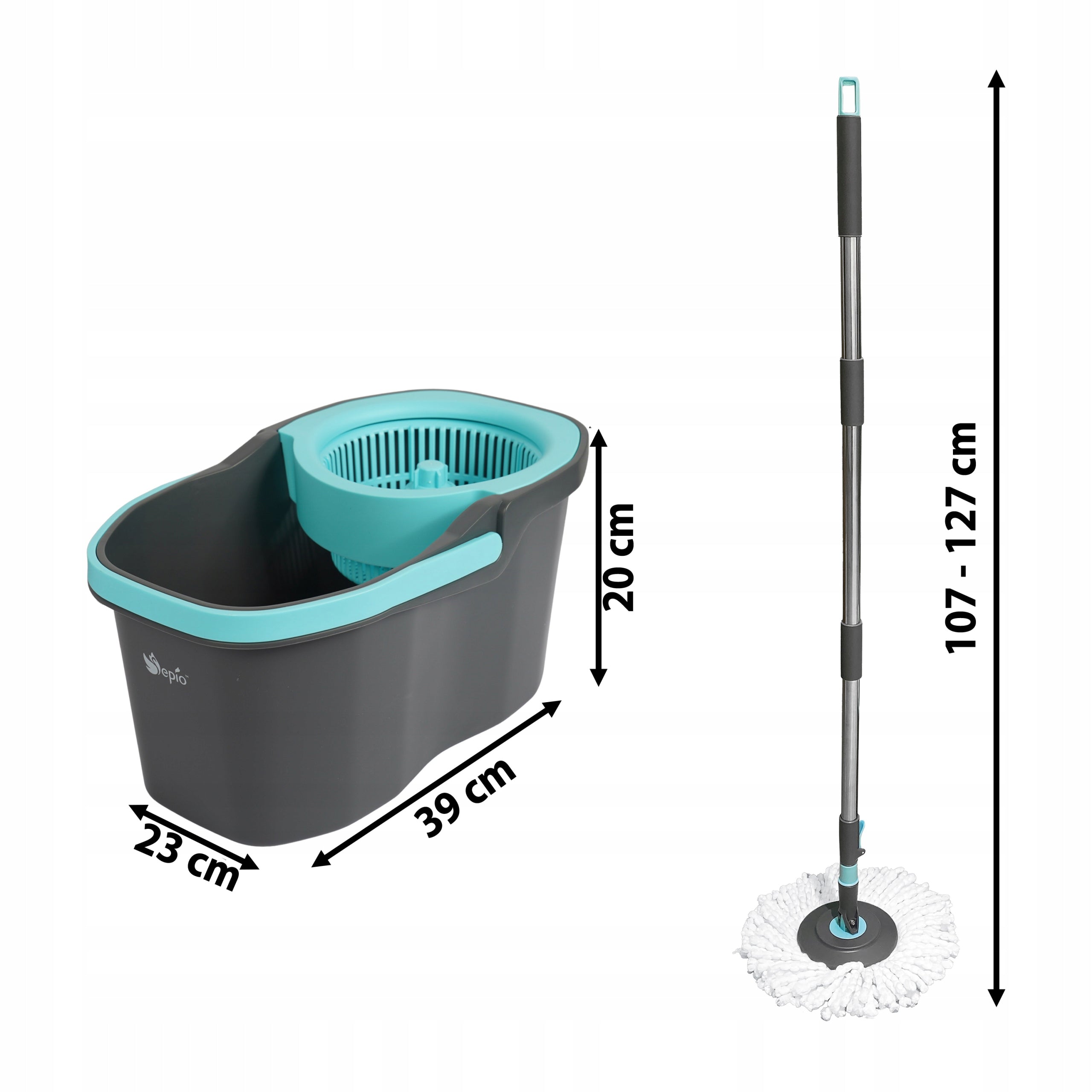 ROTARY MOP WITH BUCKET ROTARY TELESCOPIC STICK WITH MICROFIBER SOLID 4,5L Manufacturer code 1619MOPOBRSTA