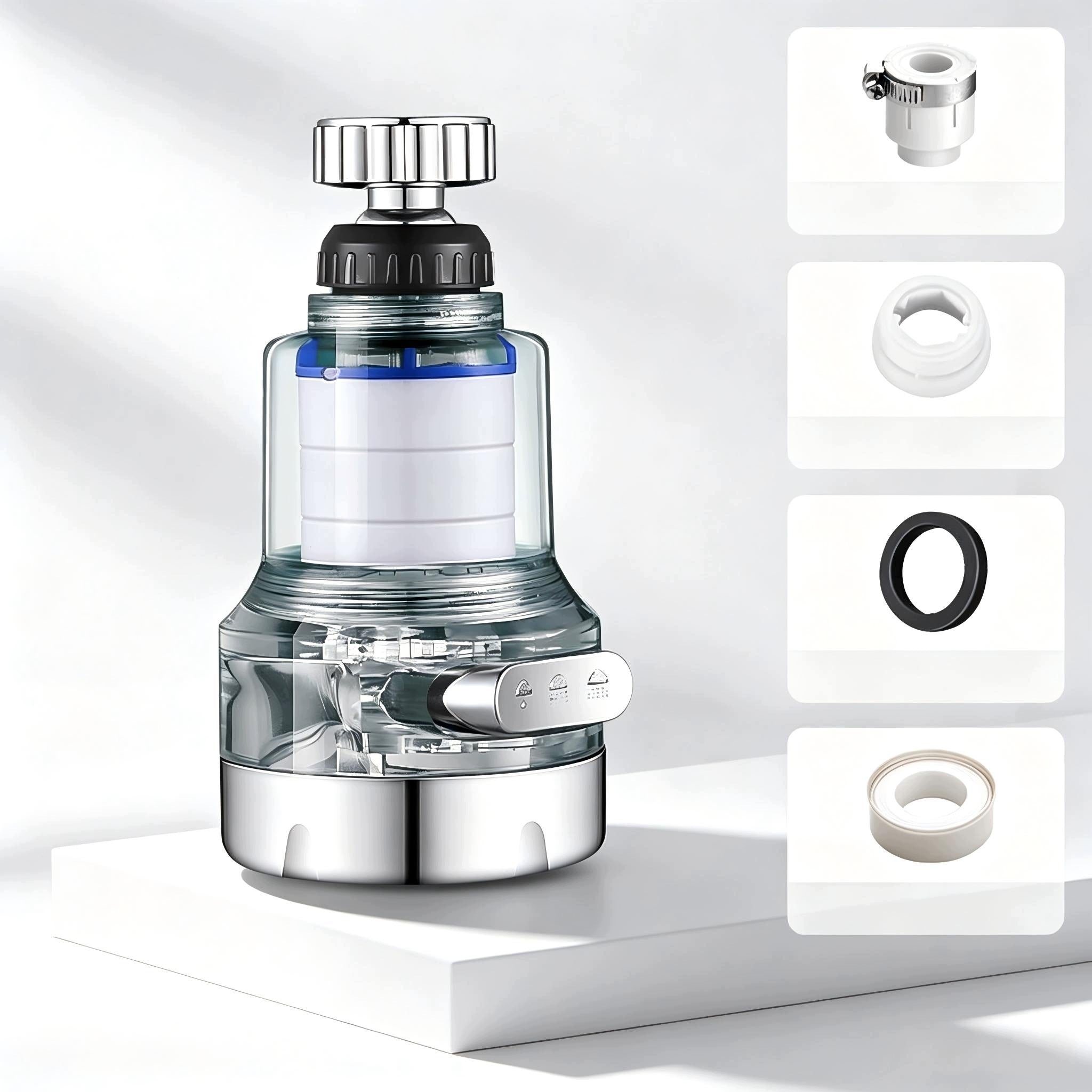 ROTARY TAP WATER FILTER REMOVES IMPURITIES AND METALS + FILTERS 10 Manufacturer code FILTR DO WODY NA KRAN OBROTOWY USUWA