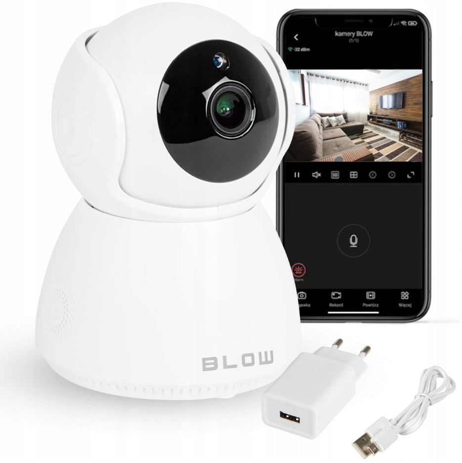 ROTATING CAMERA IP WiFi NANNY 5MPX IR MONITORING Color white