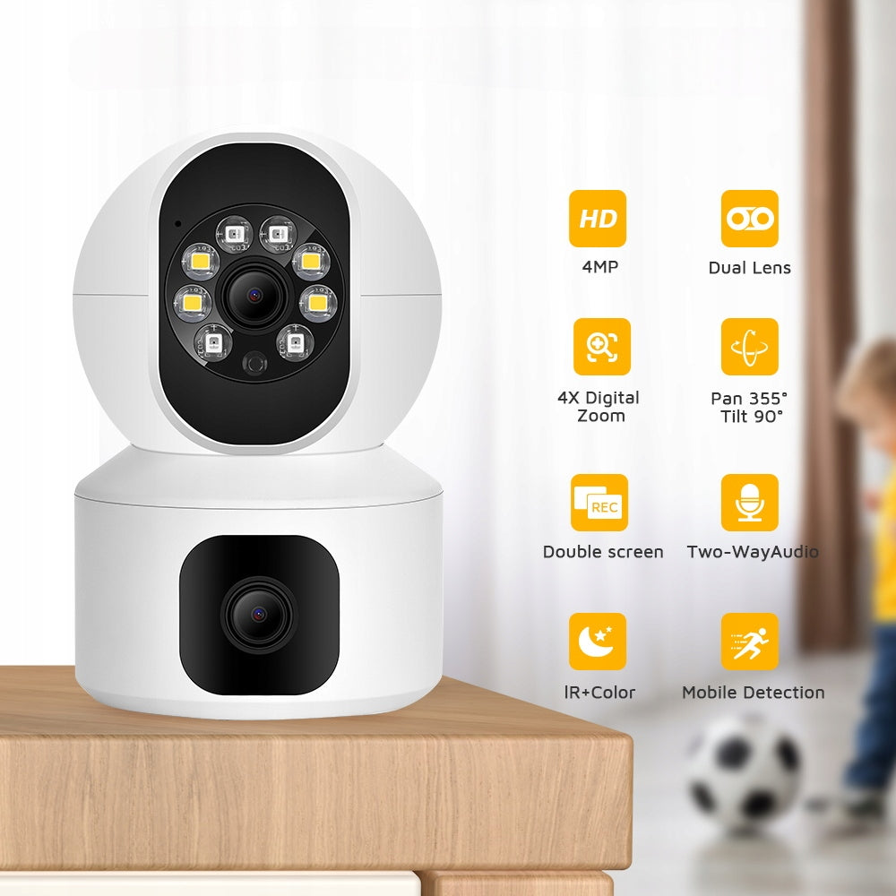 ROTATING WIFI IP CAMERA INTERNAL BABY MONITOR ELECTRONIC TWO LENSES 3MPx Manufacturer code NOWOCZESNA KAMERA WIFI NIANAI ELEKTRONICZNA