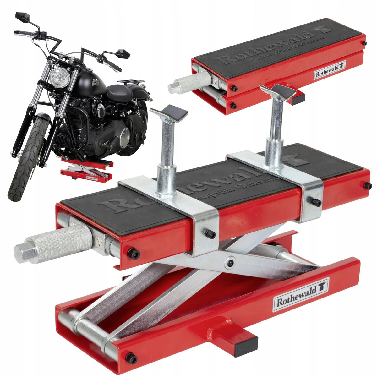ROTHEWALD universal, solid motorcycle scissor lift