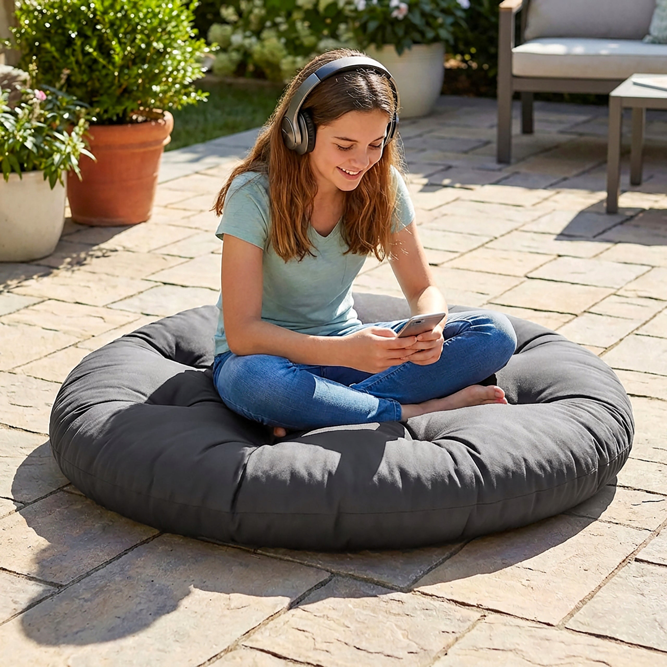ROUND CUSHION 120CM WATERPROOF FOR GARDEN SWING CHAIR COCOON HANGING Manufacturer DOMAREX