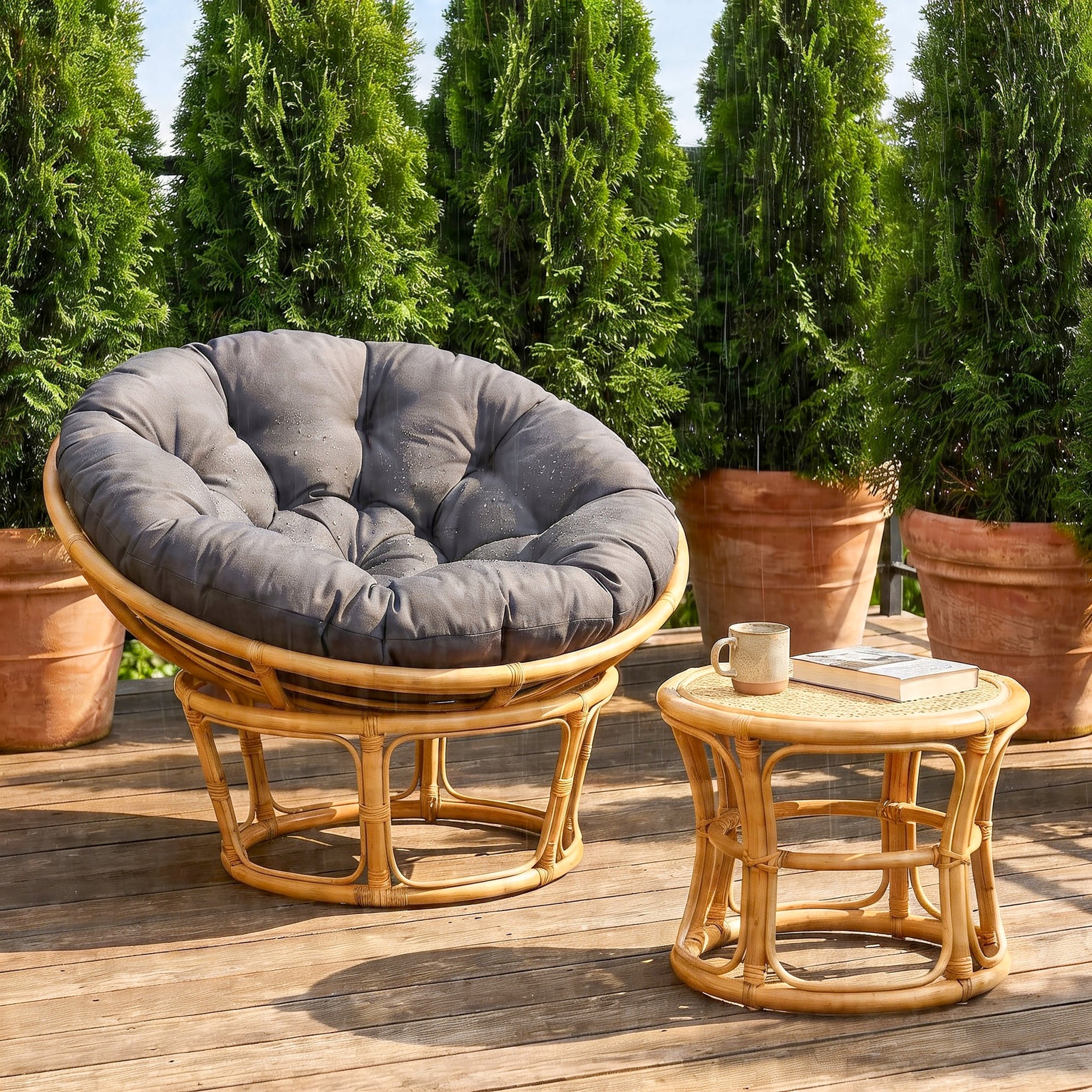 ROUND CUSHION 120CM WATERPROOF FOR GARDEN SWING CHAIR COCOON HANGING Pillow length 120 cm