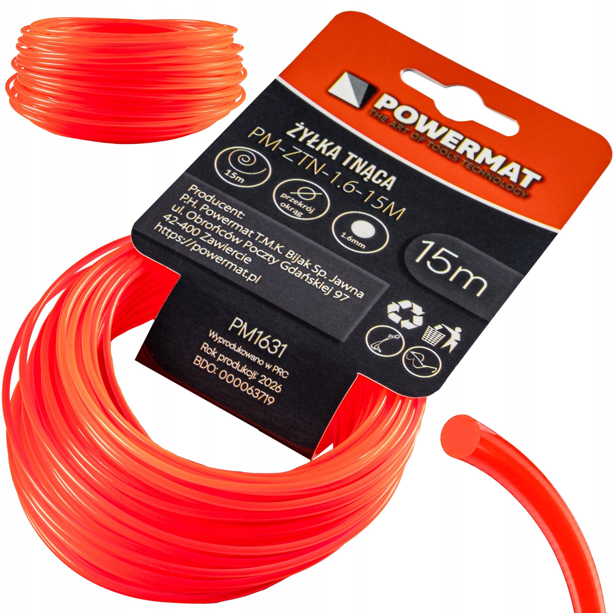 ROUND CUTTING LINE 1.6 MM 15M FOR COMBUSTION SCYTHE TRIMMER LAWN GARDEN