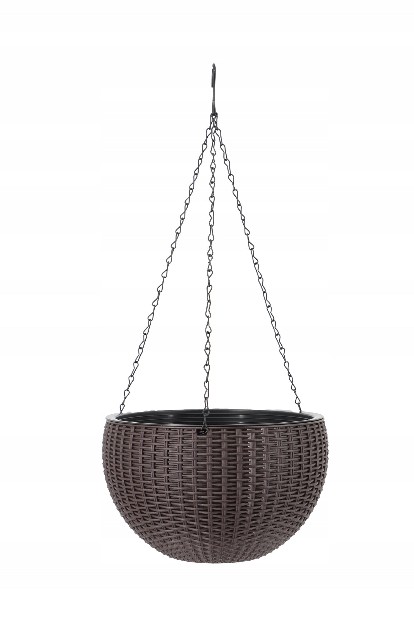 ROUND FLOWER POT HANGING BROWN IMITATING RATTAN 26x16cm DECORATIVE + CARTRIDGE Brand TEKAN