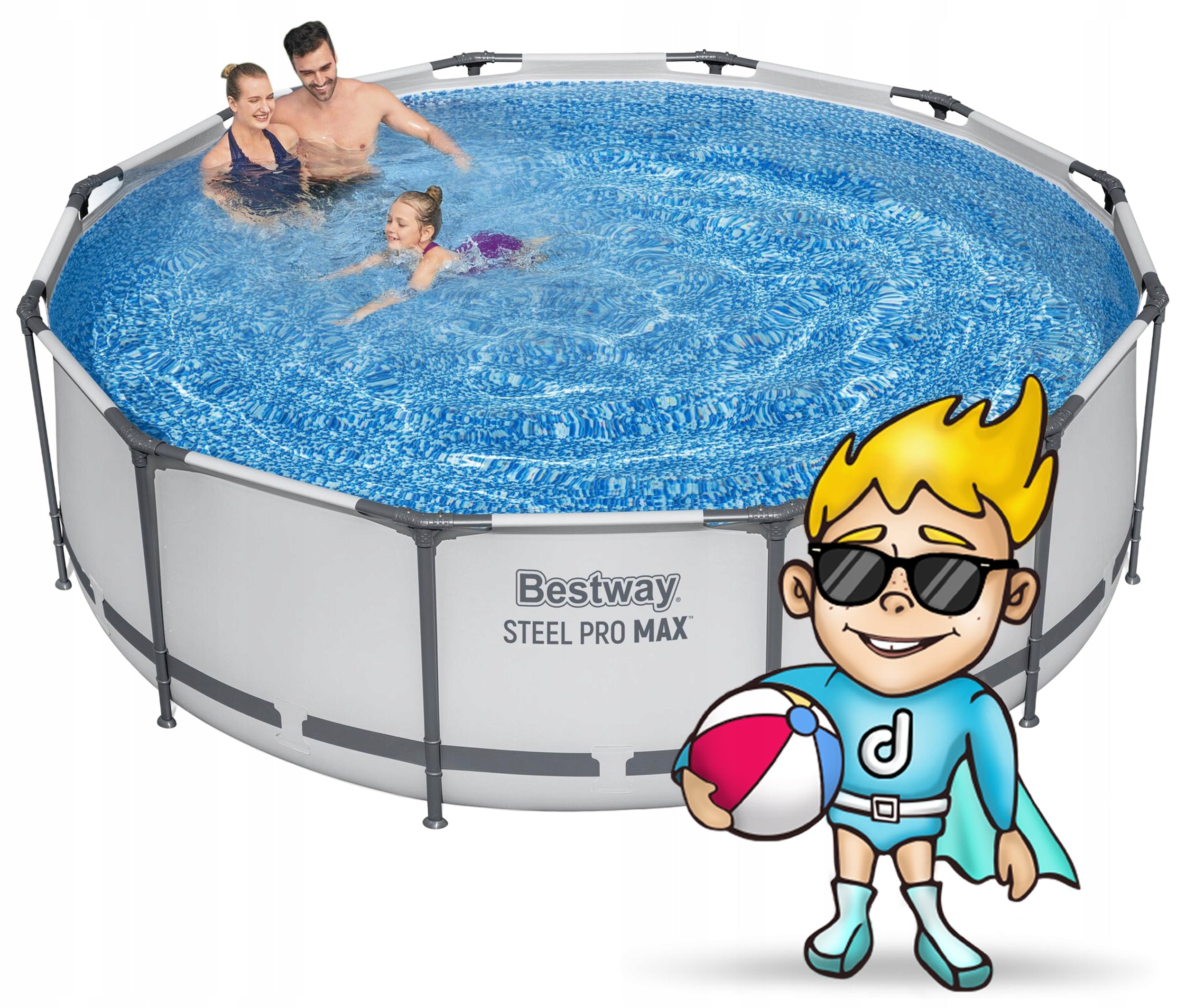 ROUND GARDEN FRAME POOL 366x100cm BESTWAY SET 10in1 Packaging status original
