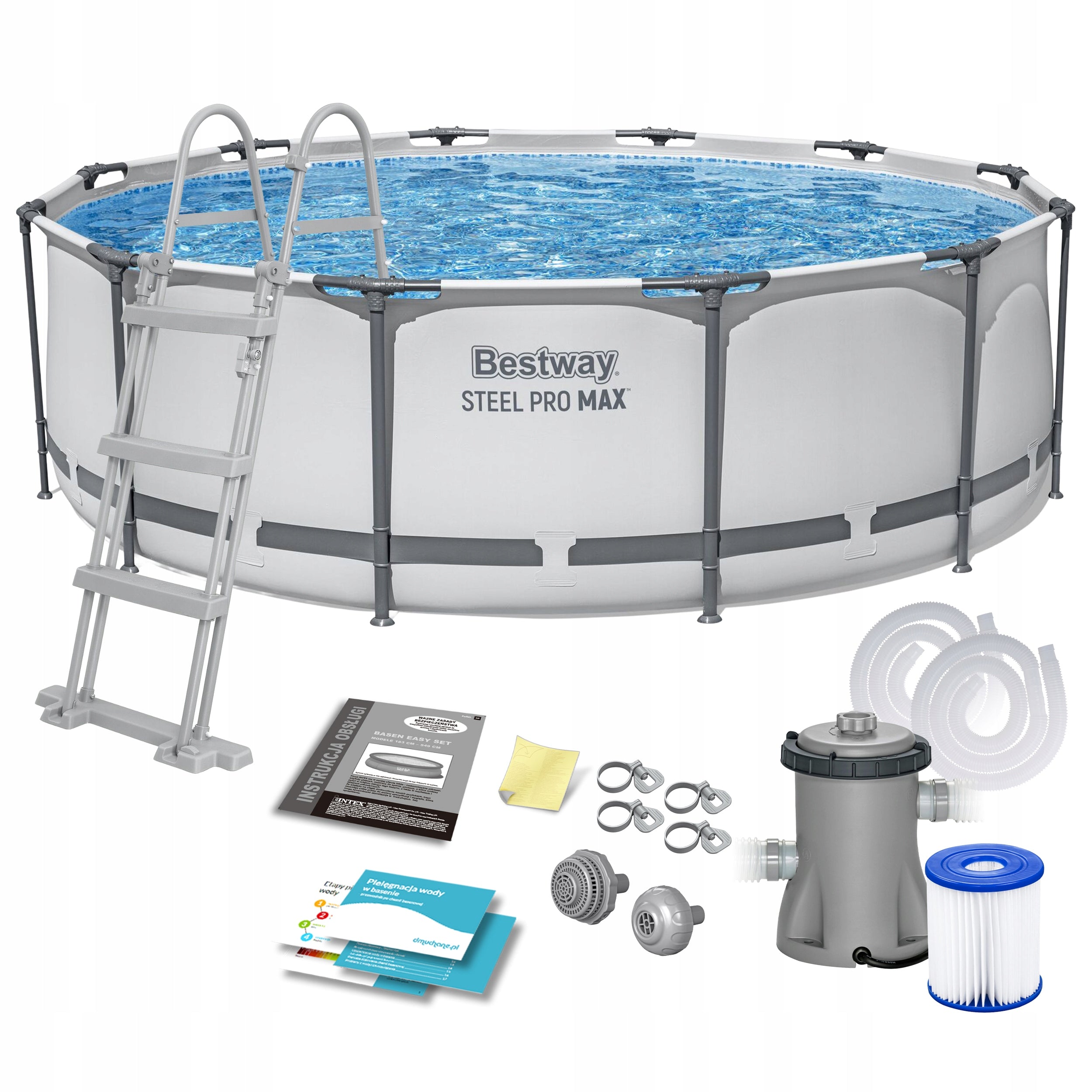 ROUND GARDEN FRAME POOL 366x100cm BESTWAY SET 10in1