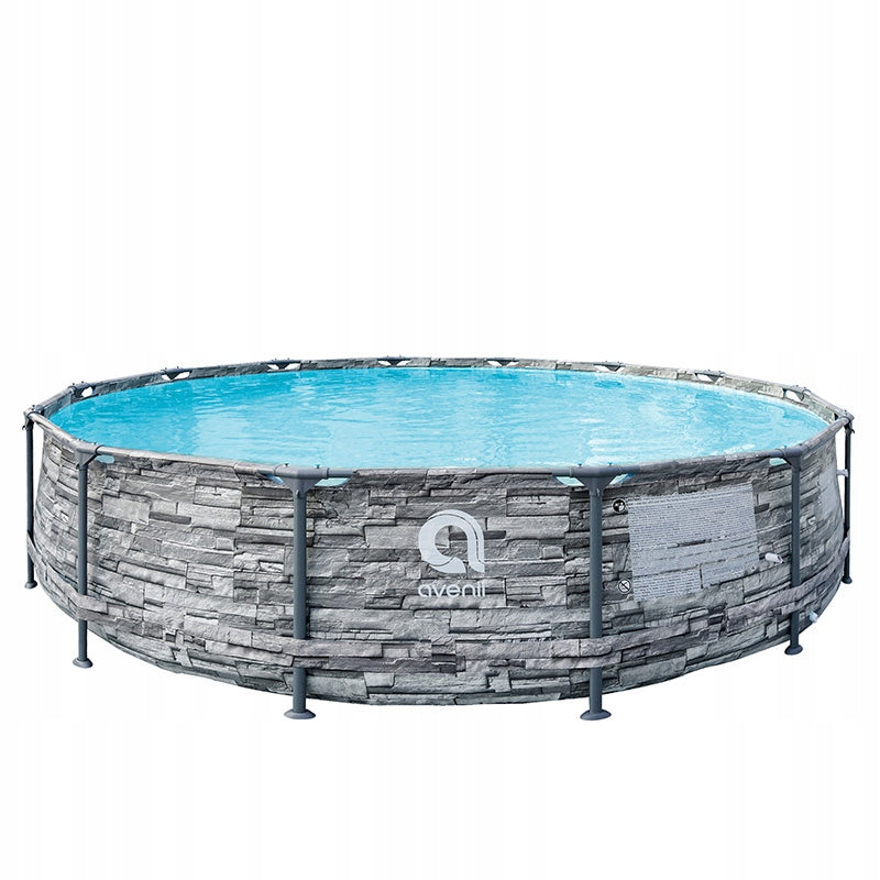 ROUND GARDEN RACK POOL AVENLI BRICK WITH PUMP 457x107 SET Kind frame