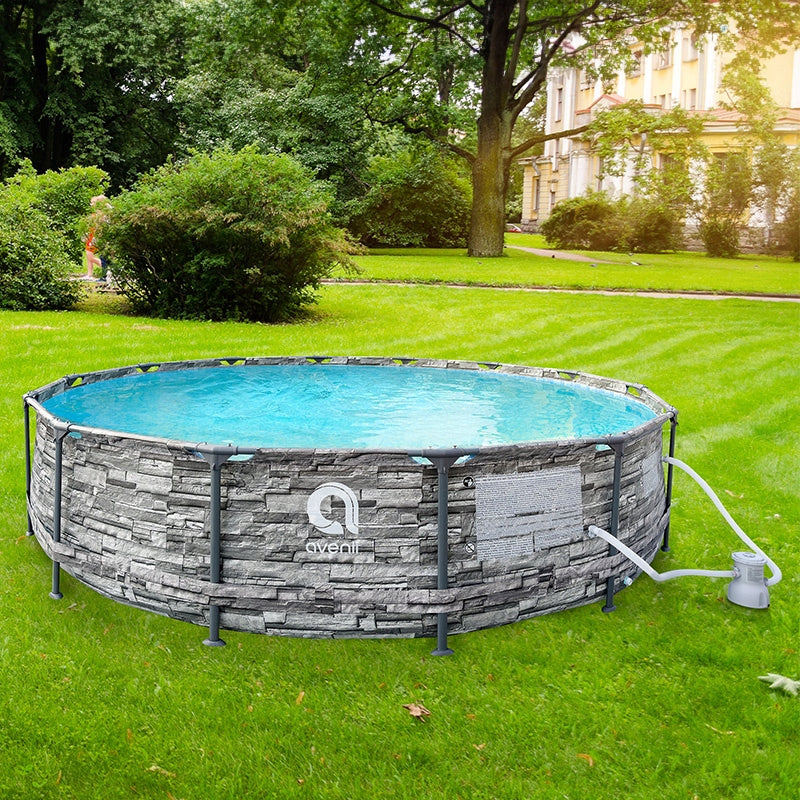 ROUND GARDEN RACK POOL AVENLI BRICK WITH PUMP 457x107 SET Manufacturer code BRICK
