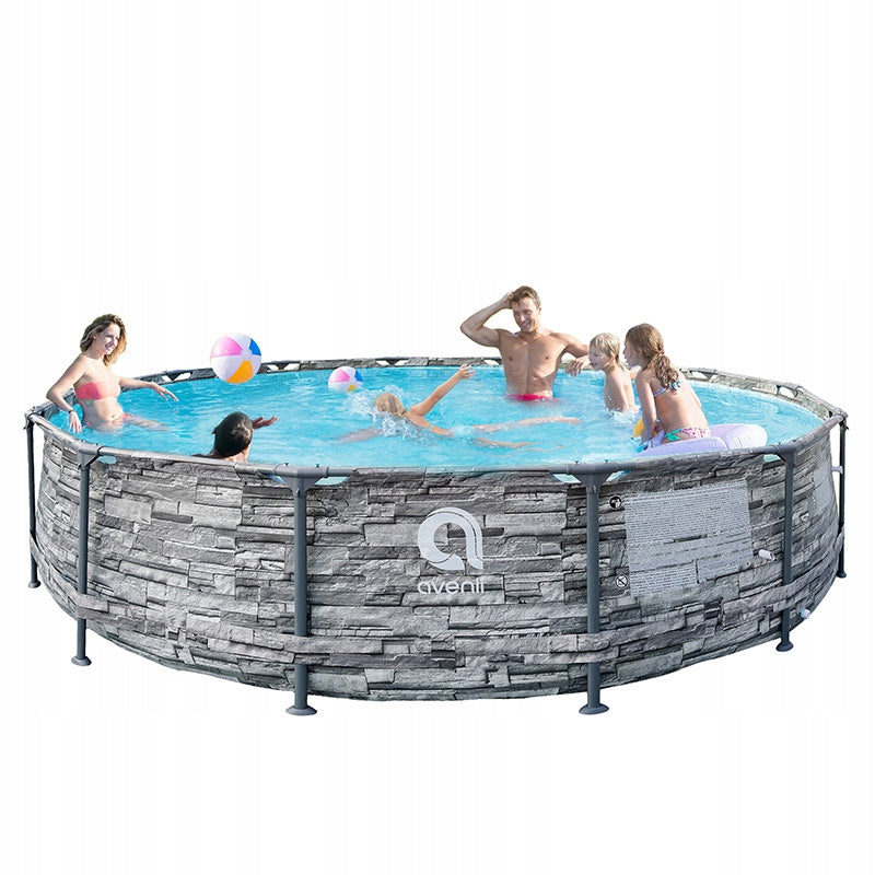 ROUND GARDEN RACK POOL AVENLI BRICK WITH PUMP 457x107 SET Volume 14736 l