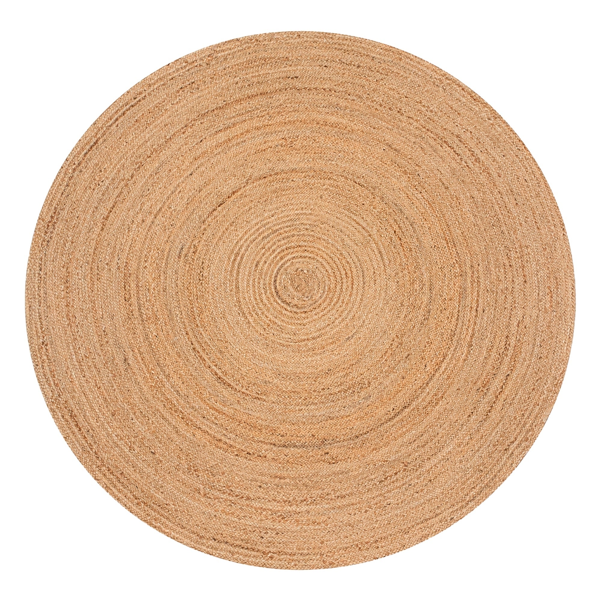 ROUND JUTE CARPET 120 CM NATURAL BEIGE BACK IN BOHO STYLE Packaging status original