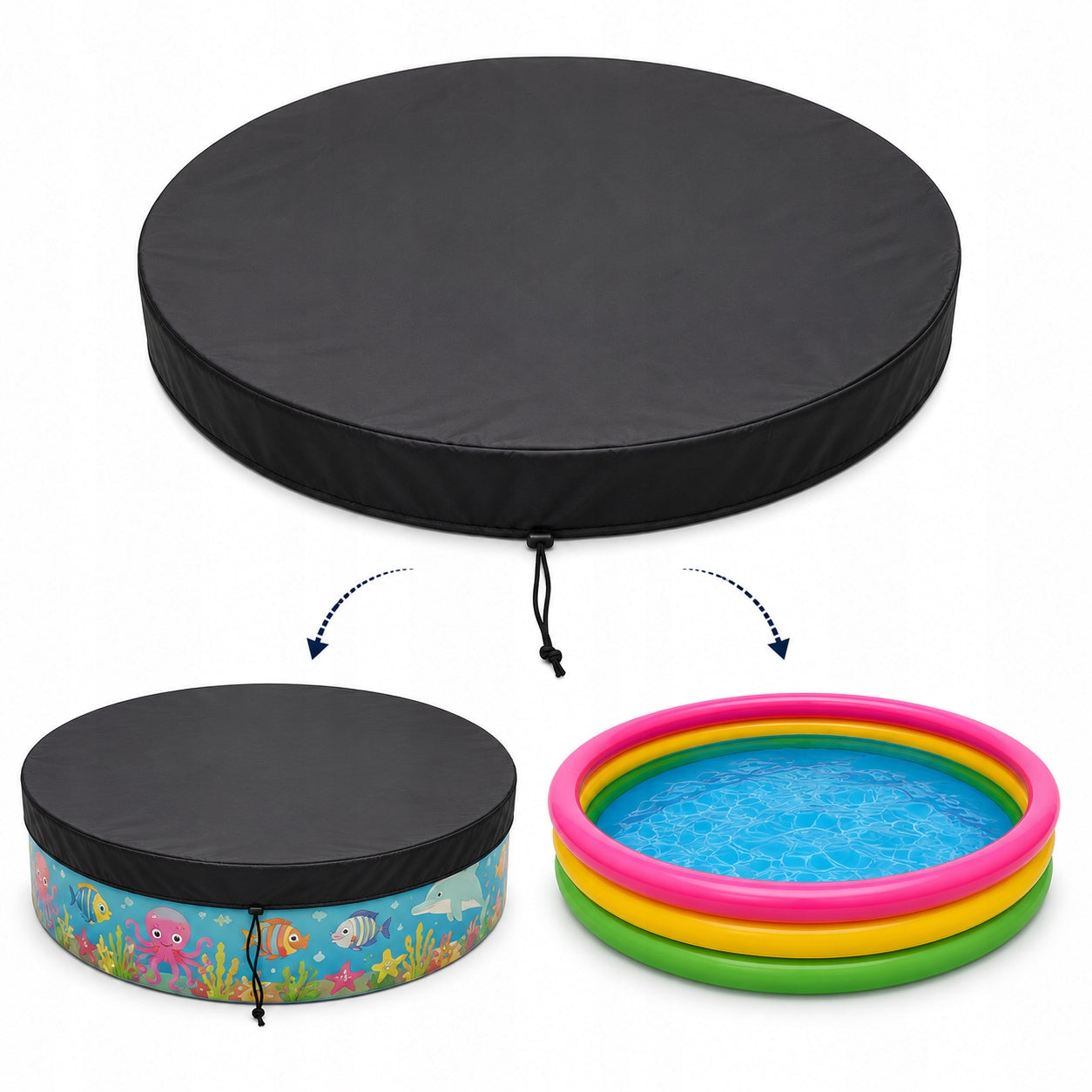 ROUND POOL COVER 130 x 130 x 16 cm FOR SANDBOX OXFORD COVER