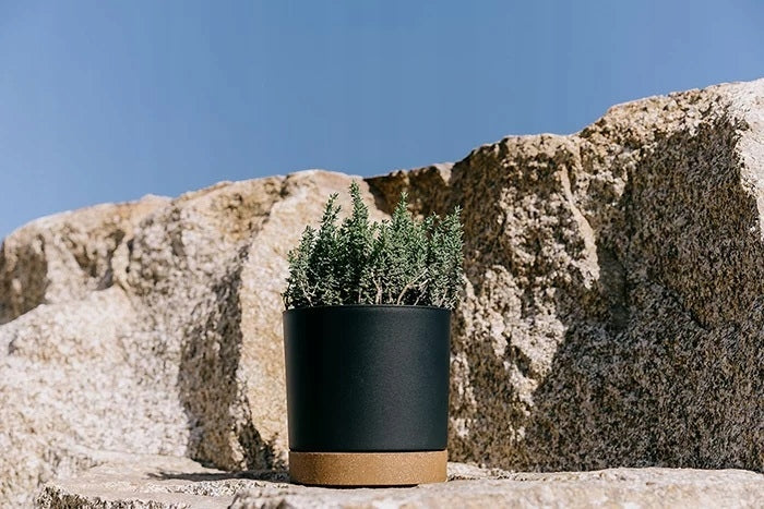 ROUND POT TUBO PM ANTHRACITE COVER WITH STAND IMPRESSIVE FOR PLANTS Manufacturer code DONICZKA OKRĄGŁA DPOD110-S433/4665W