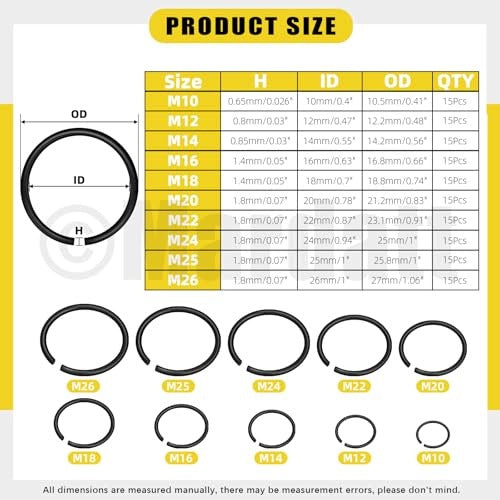 ROUND SNAP RINGS 7 30 MM SET OF 150 PCS. FOR HOLES Manufacturer code SWC5908151192245