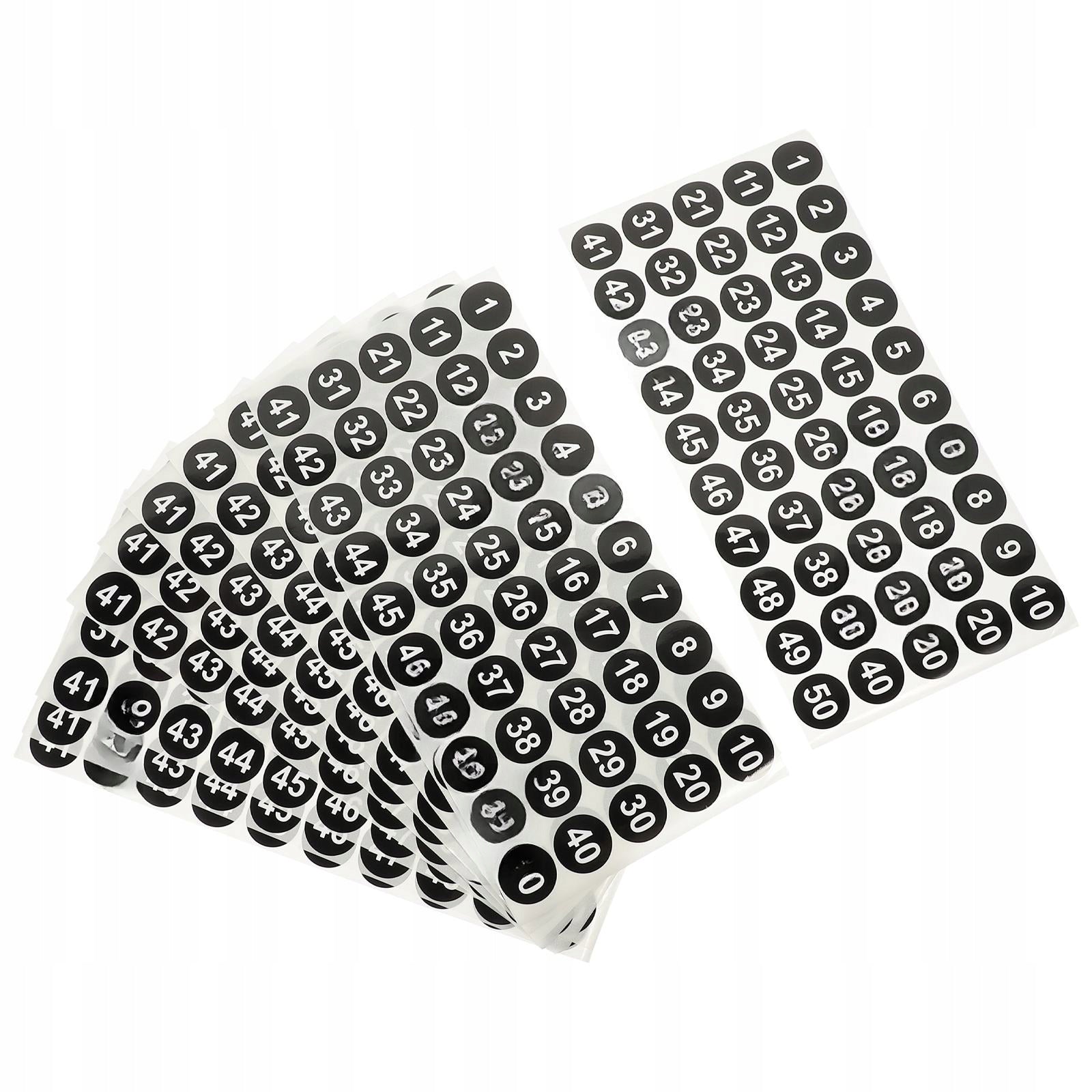 ROUND STICKERS NUMBERS 10 SHEETS Number of pieces 1 pcs