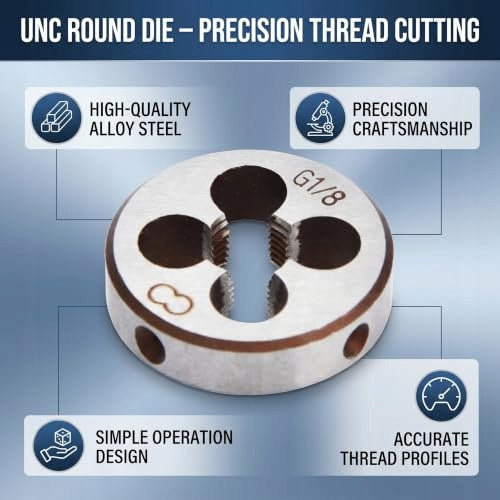 ROUND THREAD DIE G1/8 UNC FOR WORKER THREADING 30MM steel Manufacturer code SWC5908151084366
