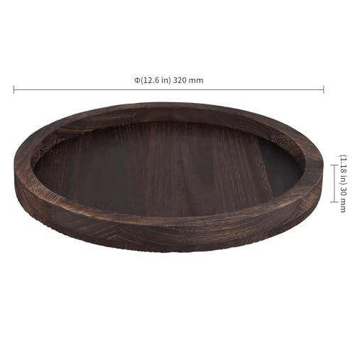 ROUND WOODEN SERVING TRAY BROWN DECORATIVE 32 CM 2 PCS. Manufacturer code SWC5908201319110