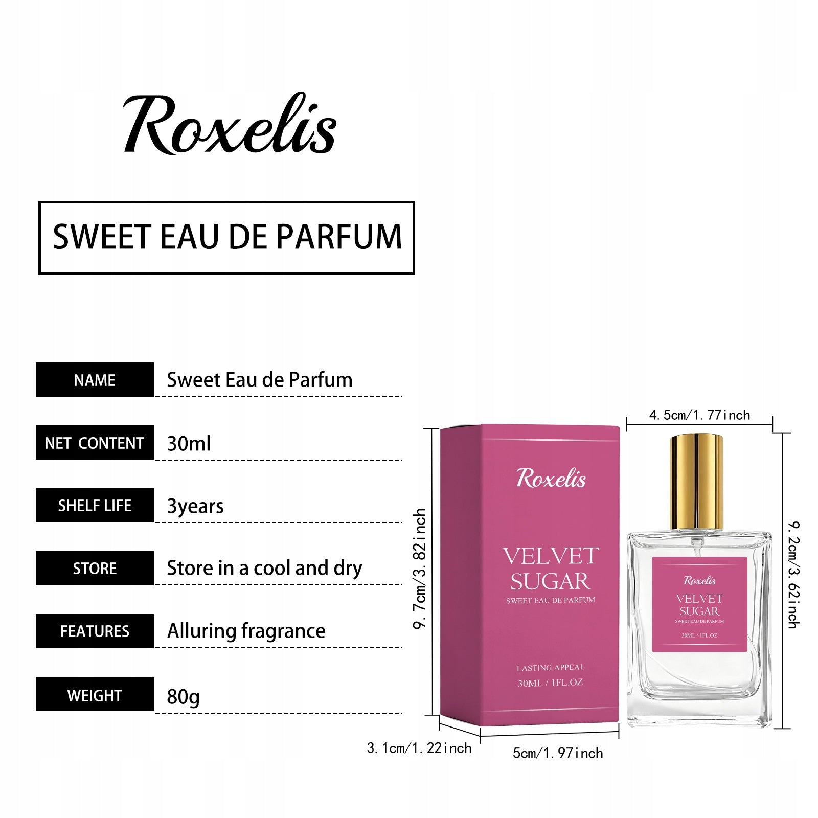 ROXELIS Velvet Caramel woda perfumowana EDP damskie 30ml Brand Roxelis