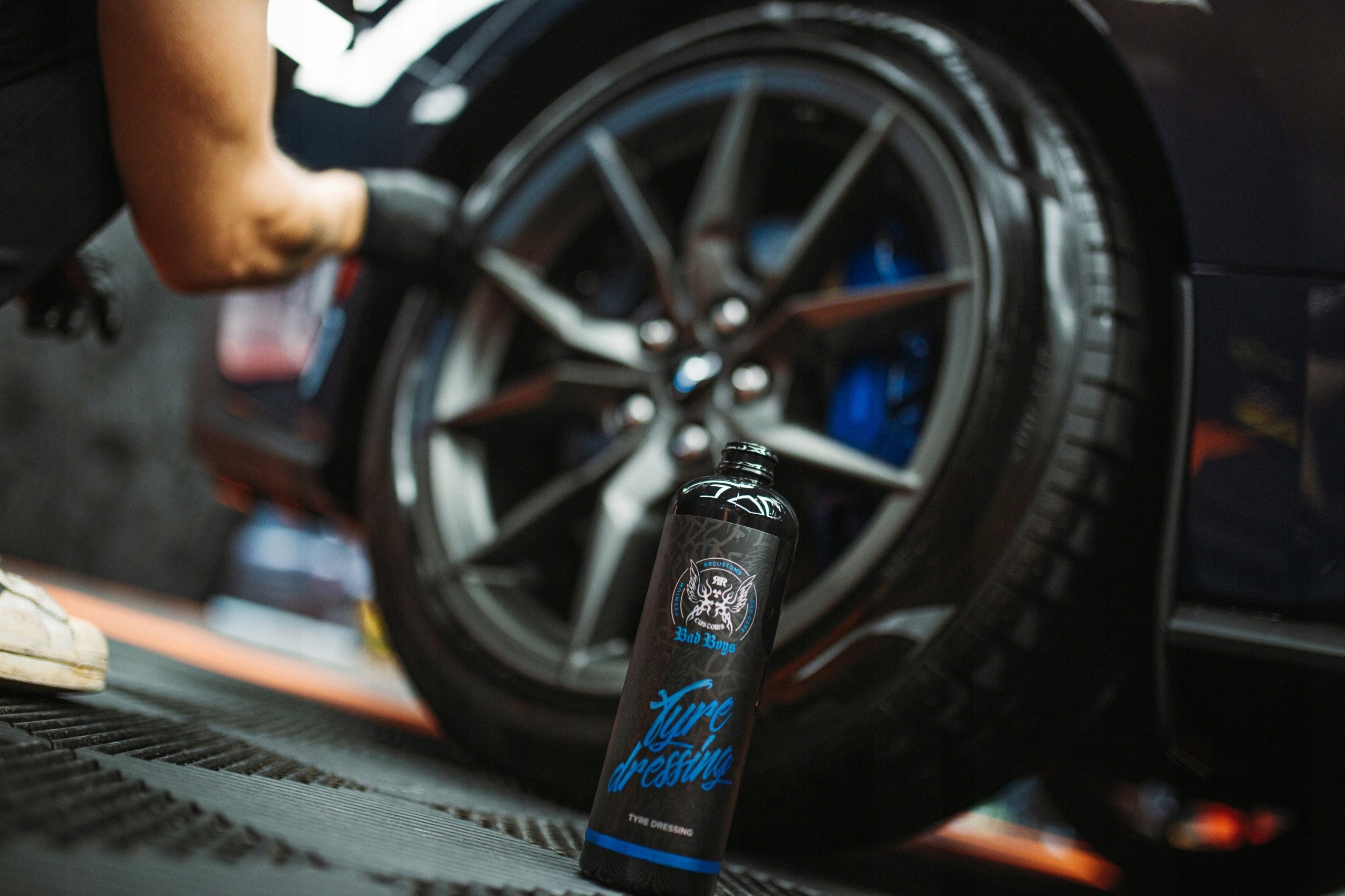 RR Customs BadBoys Tyre Dressing 150ml Tire Shine Packaging status original