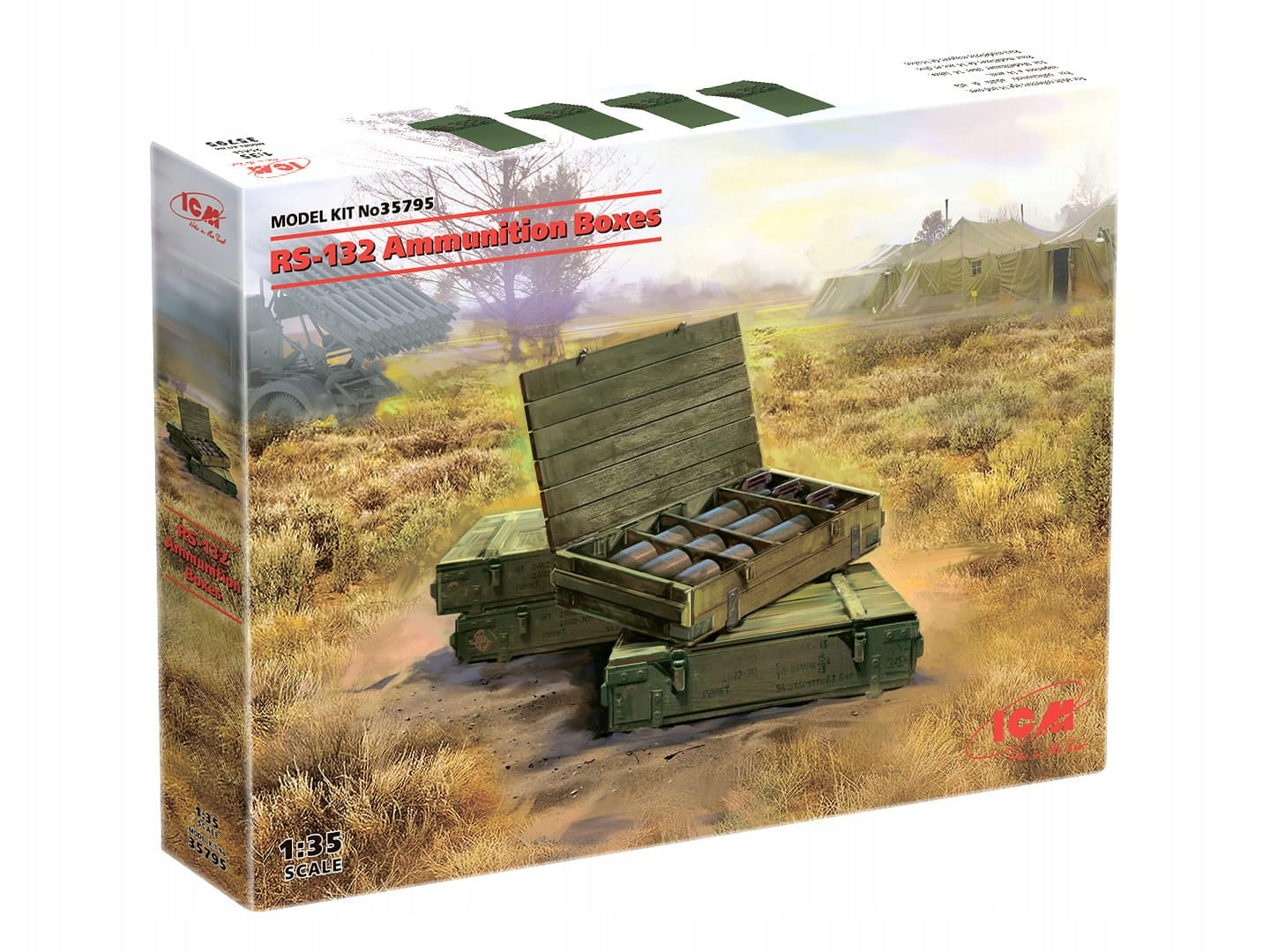 Selbstklebendes Modell ICM 35795 RS-132 Munitionskisten 1/35