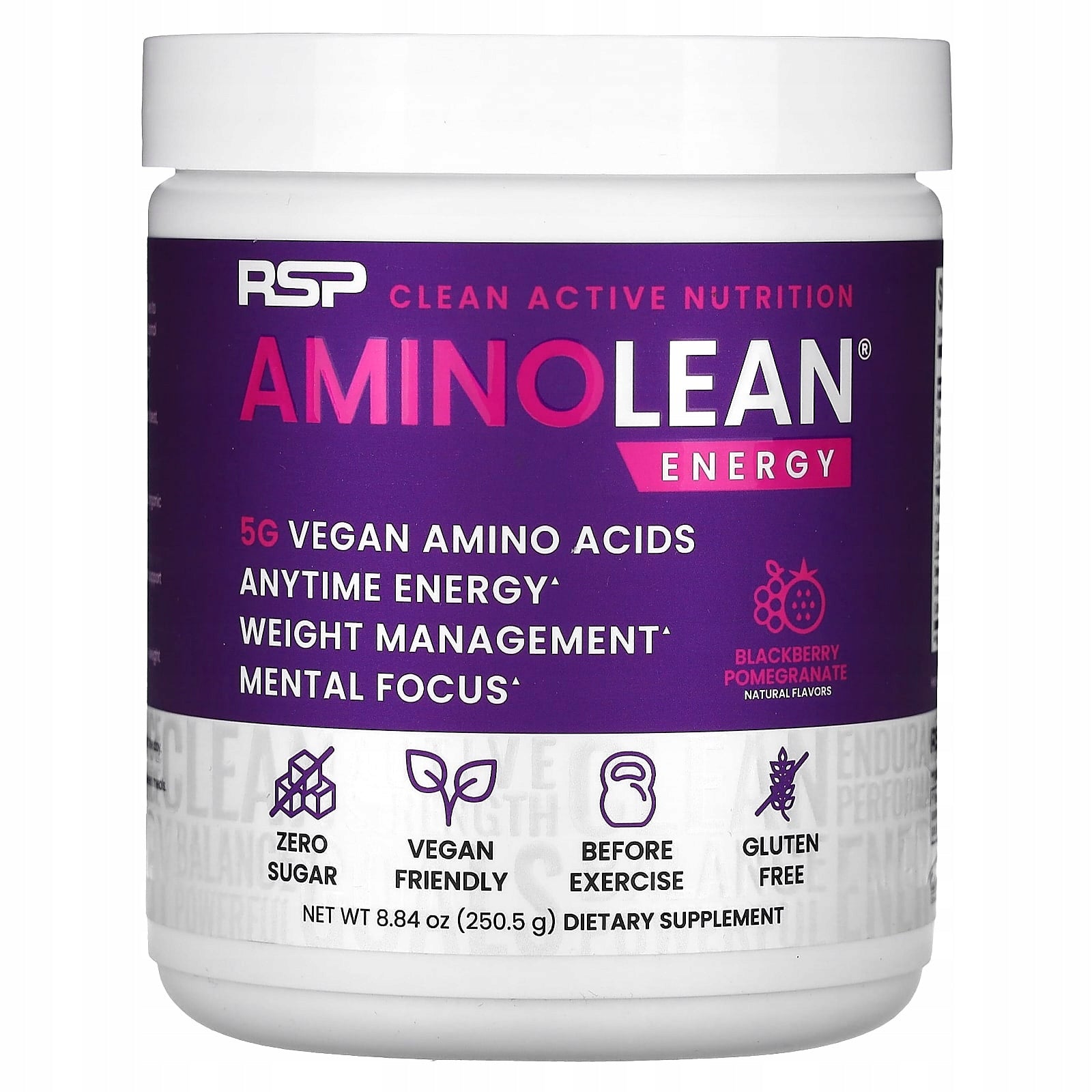 RSP Nutrition, AminoLean Energy, blackberry with pomegranate, 250,5 g
