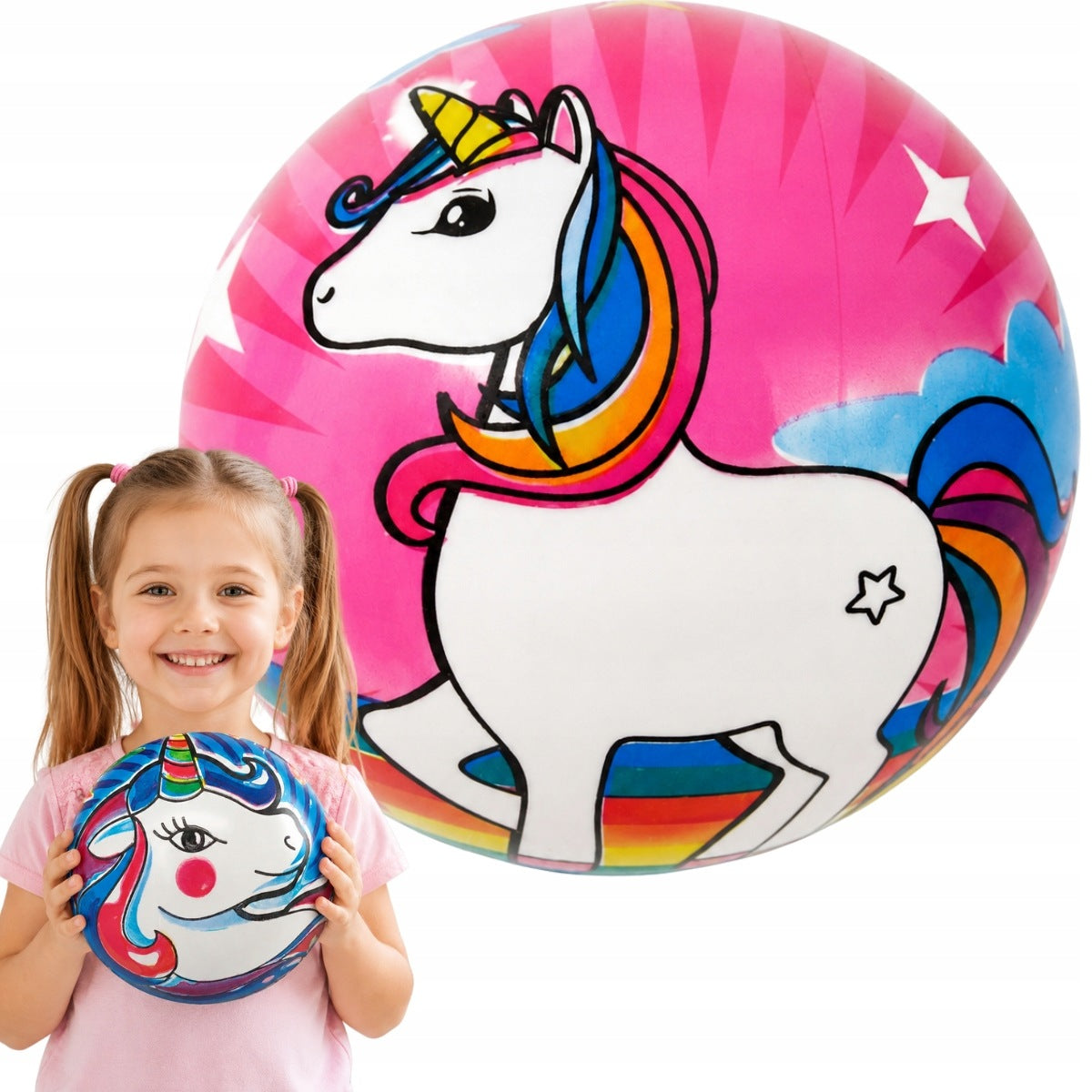 RUBBER BALL PVC 23CM BEACH COLORFUL TO PLAY WITH