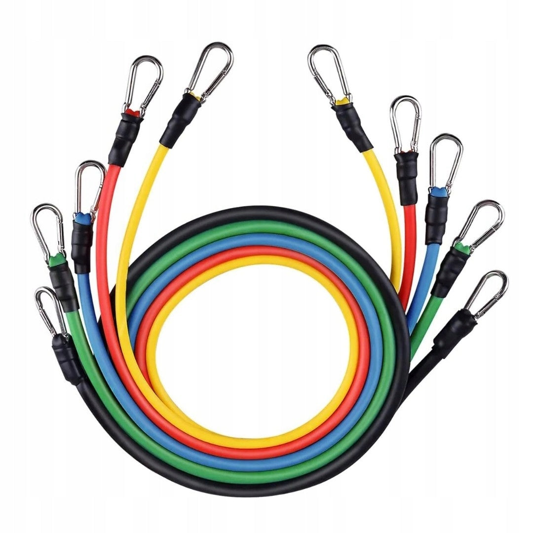RUBBER EXERCISE EXPANDERS - SET OF 5 RESISTANCE RUBBERS + BAG + HANDLES EAN (GTIN) 5906815600242