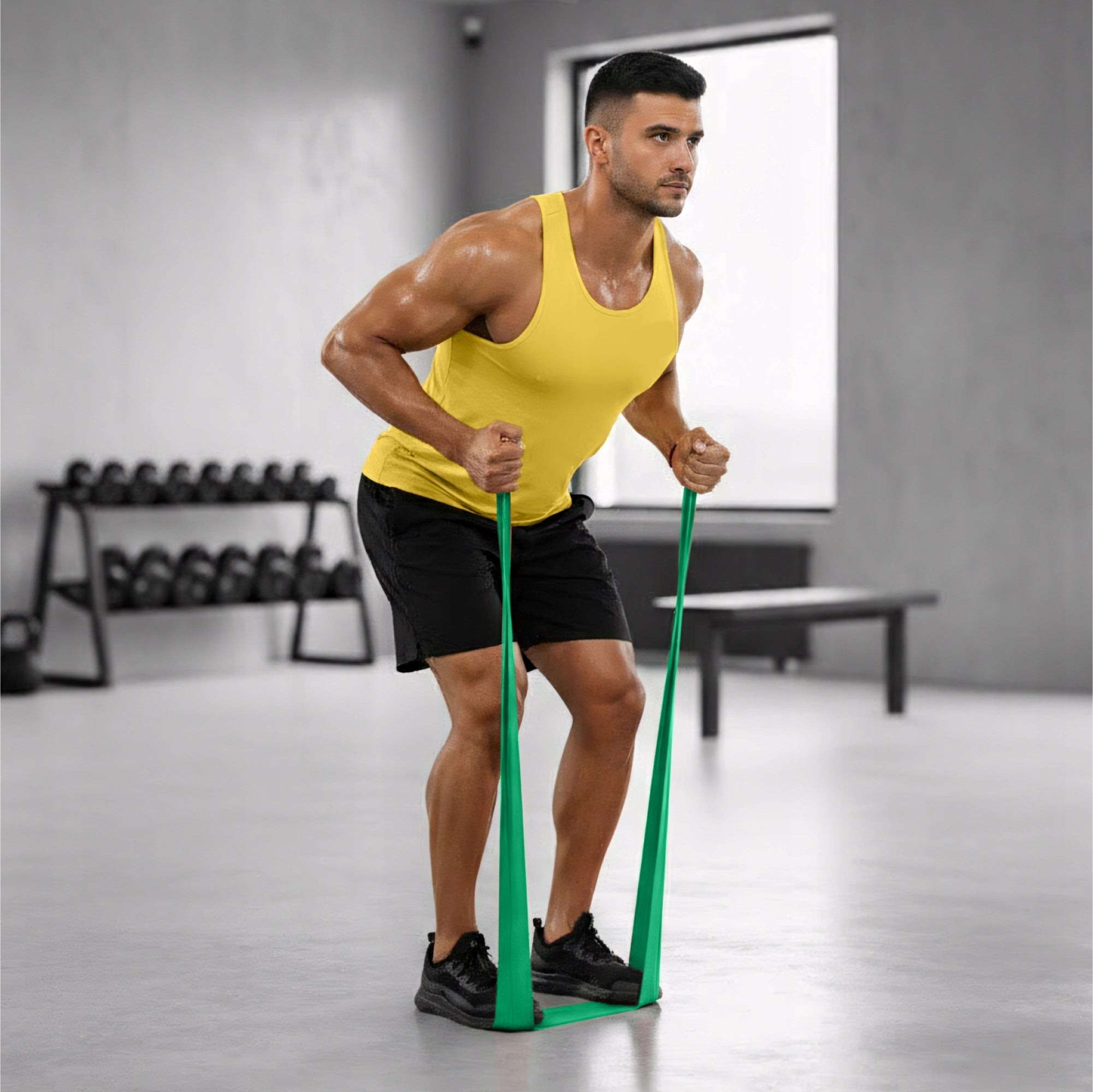 RUBBER EXERCISE TAPE REHABILITATION STRETCHING TRAINING ROLL 30M RESISTANCE 3/5 Length 3000 cm