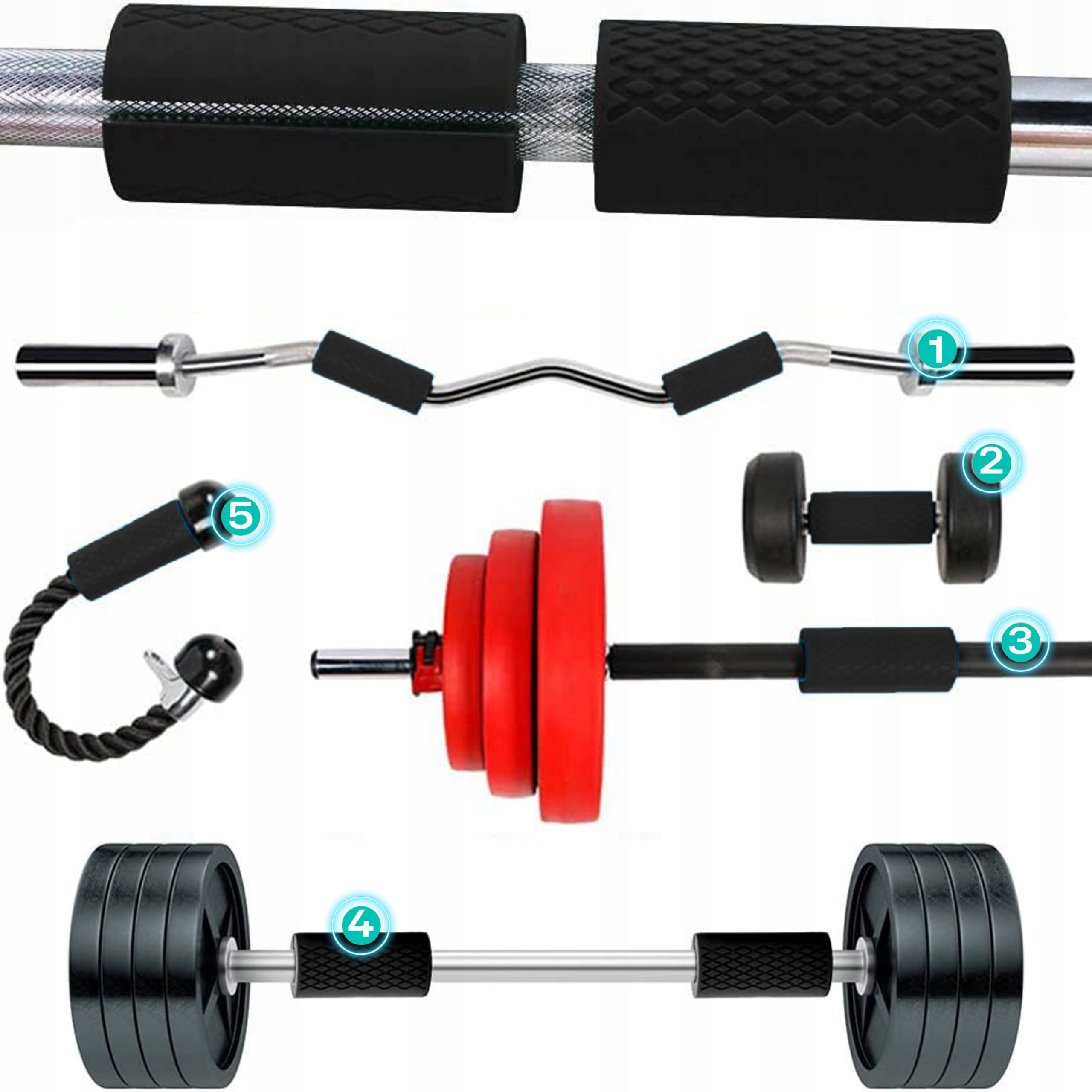 RUBBER GRIPS FOR EXERCISE NECK OVERLAY BARBELL BAR FAT GRIP 2 pcs. Kind other