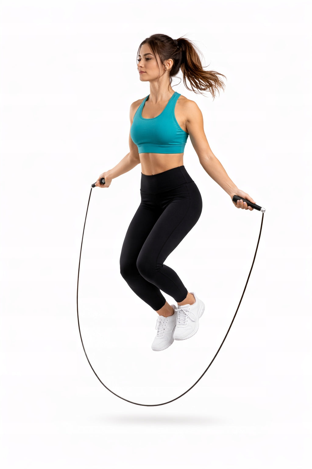 RUBBER JUMP ROPE BLACK FITNESS CROSSFIT 300 cm Durable Sports Brand no brand