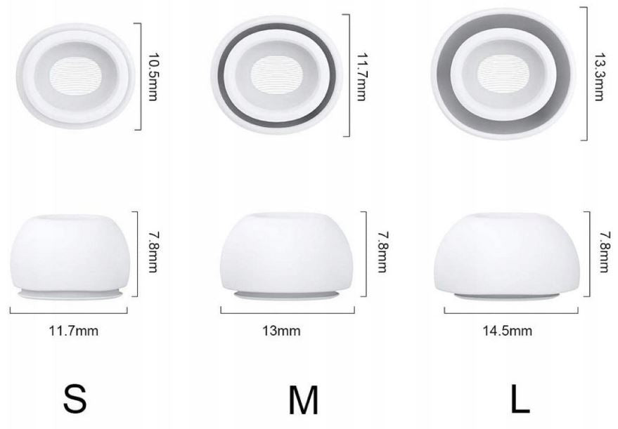 RUBBER PADS INSERT S M L EAR TIPS FOR APPLE AIRPODS PRO 1 / 2 Brand e-inventory