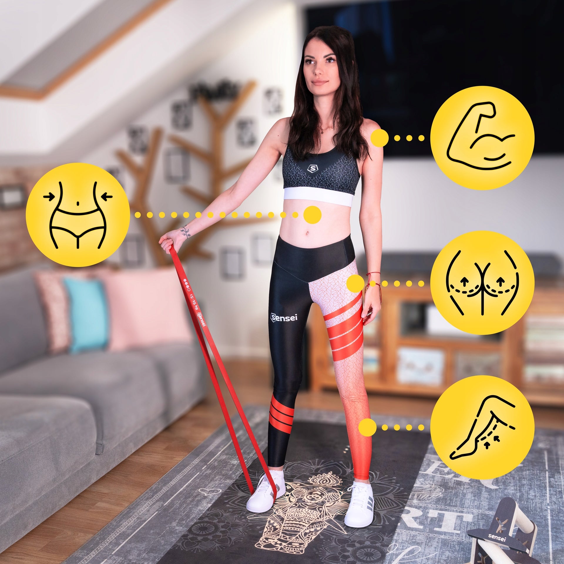 RUBBER POWER BAND 15-25 kg, Resistance Exercise Tape, Pull-up Training Packaging status original