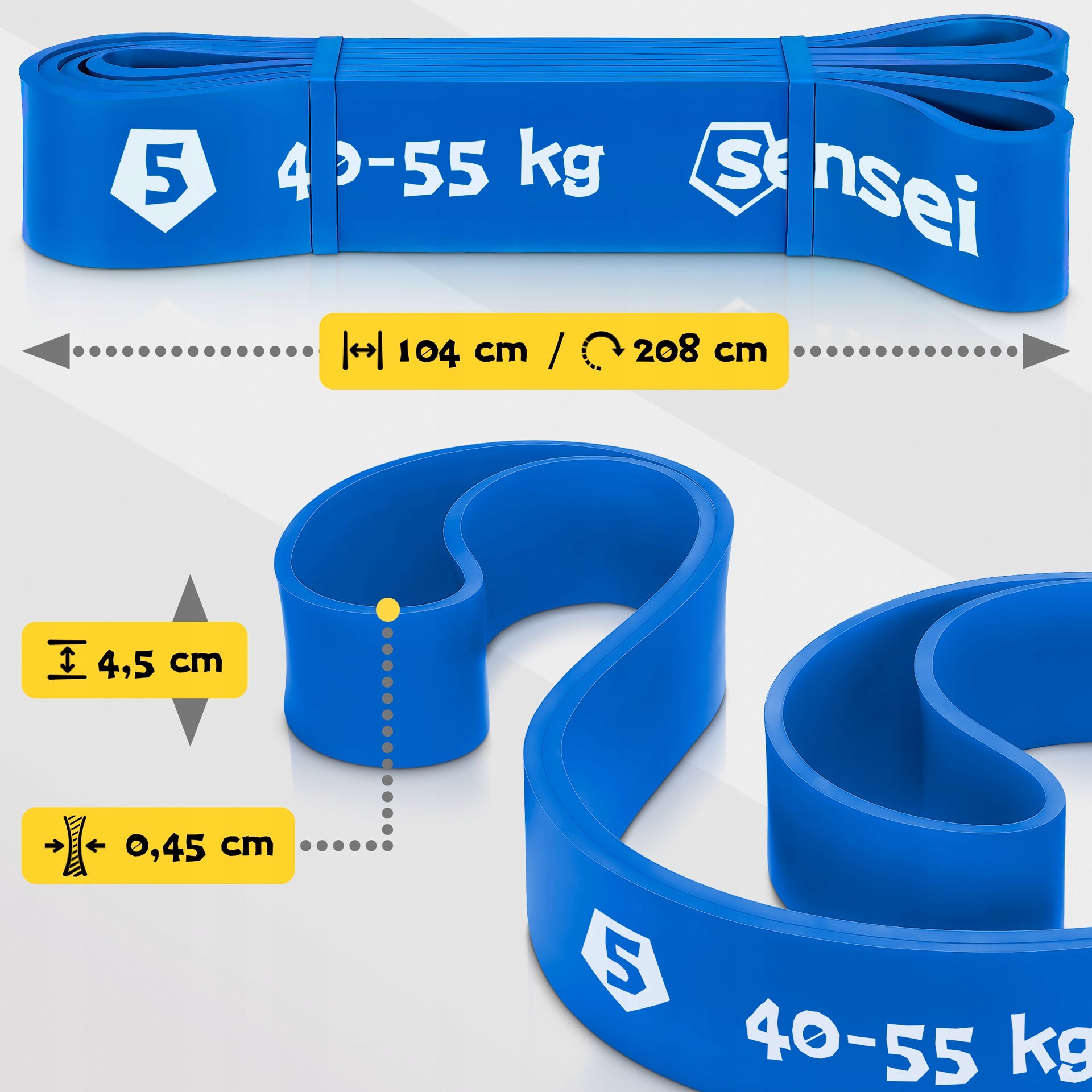 RUBBER POWER BAND 40-55 kg, Resistance Exercise Tape, Pull-up Training Color blue