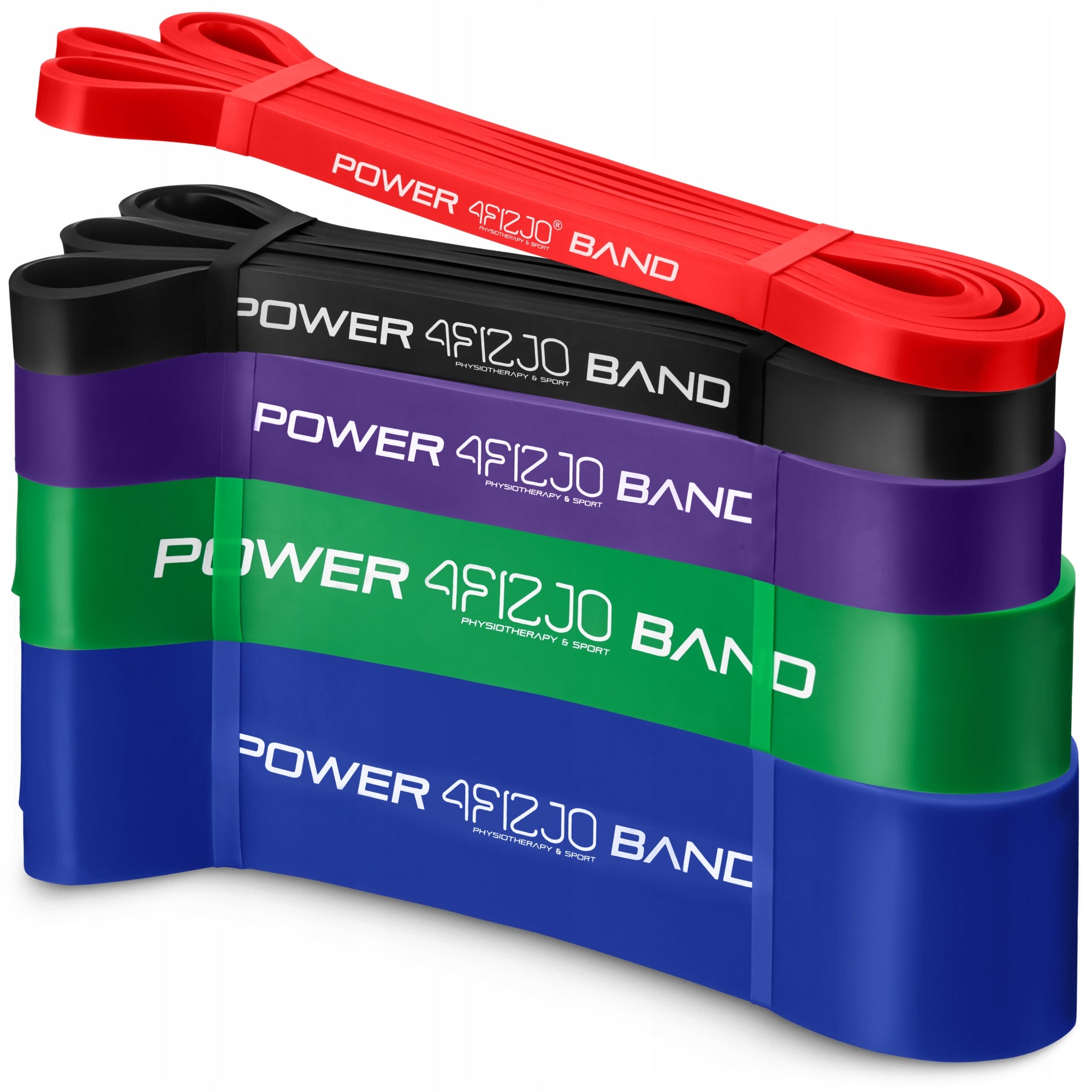 RUBBER RESISTANCE BANDS POWER BAND FOR EXERCISE FITNESS TRAINING SET OF 5PCS.
