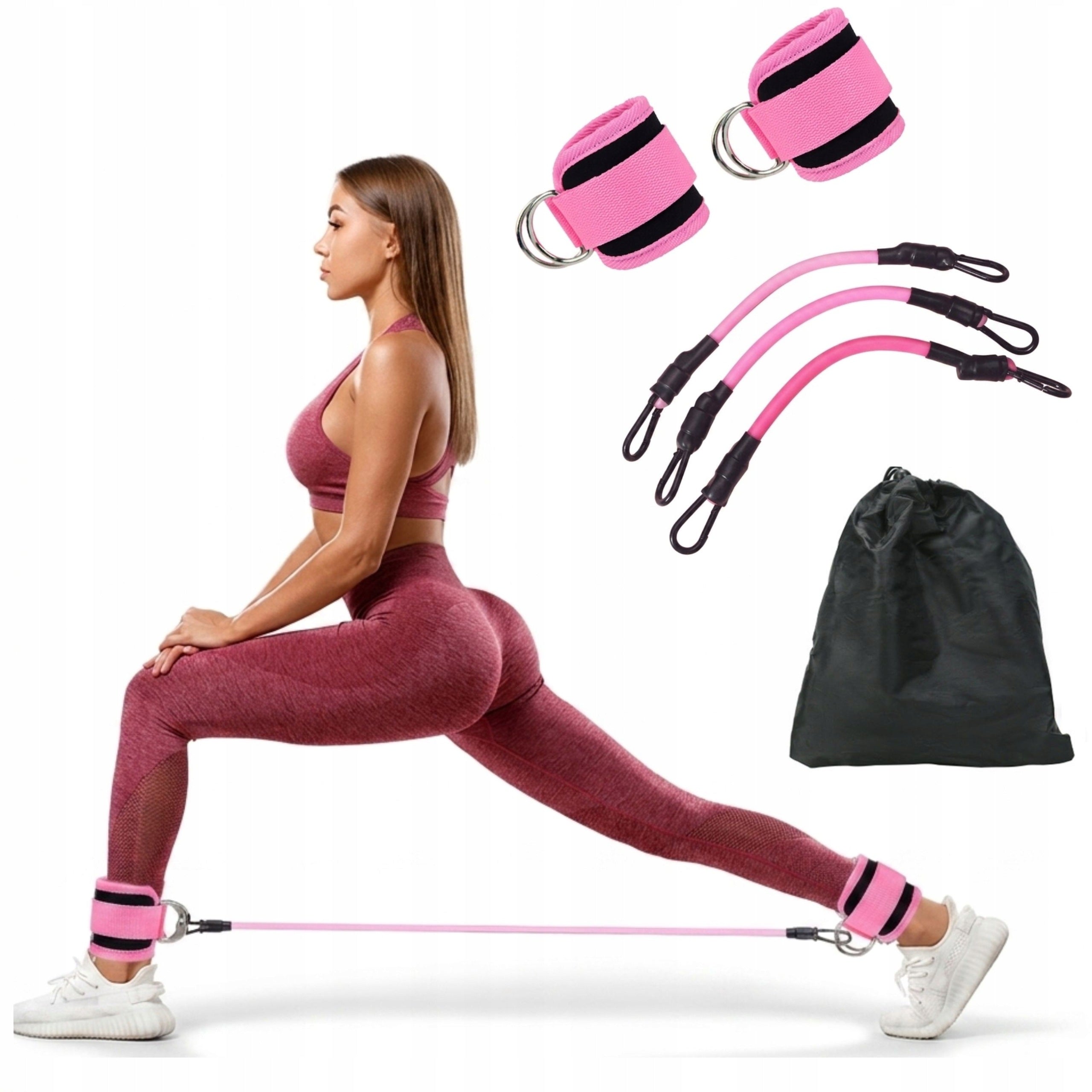 RUBBER RESISTANCE EXERCISE SET ANKLE BAND TRENINIG BUTTOCKS LEGS