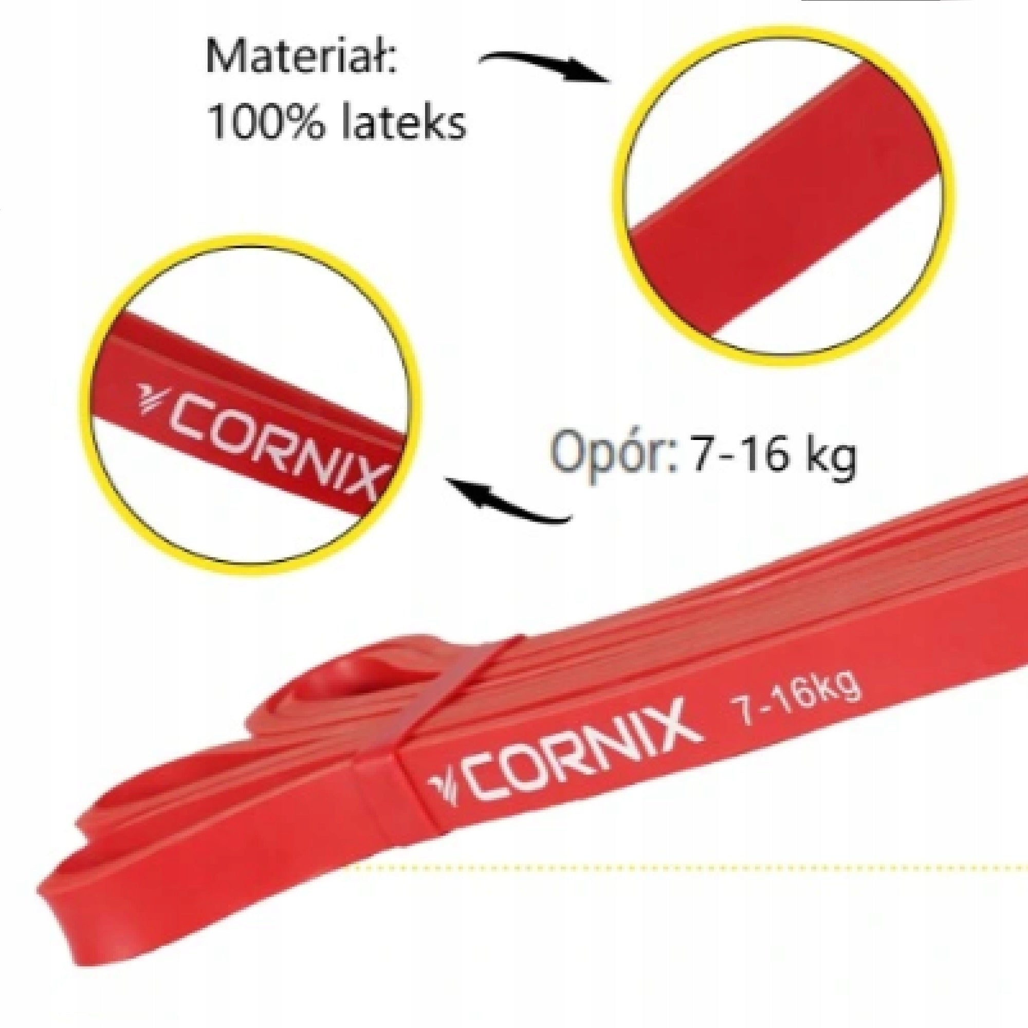 RUBBER RESISTANCE TRAINING BANDS POWER BAND FITNESS CORNIX SET 2-30 kg 3pcs Length 208 cm