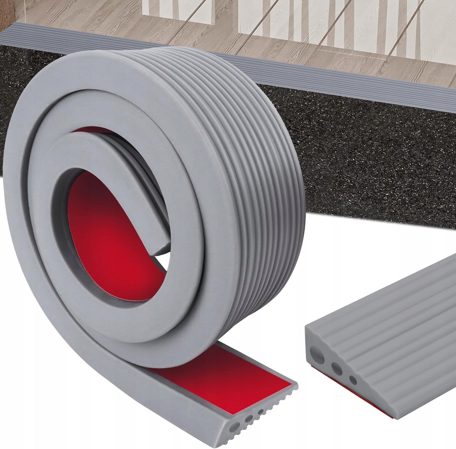 RUBBER THRESHOLD RAMP FOR SELF-ADHESIVE DOORS 100 CM NON-SLIP