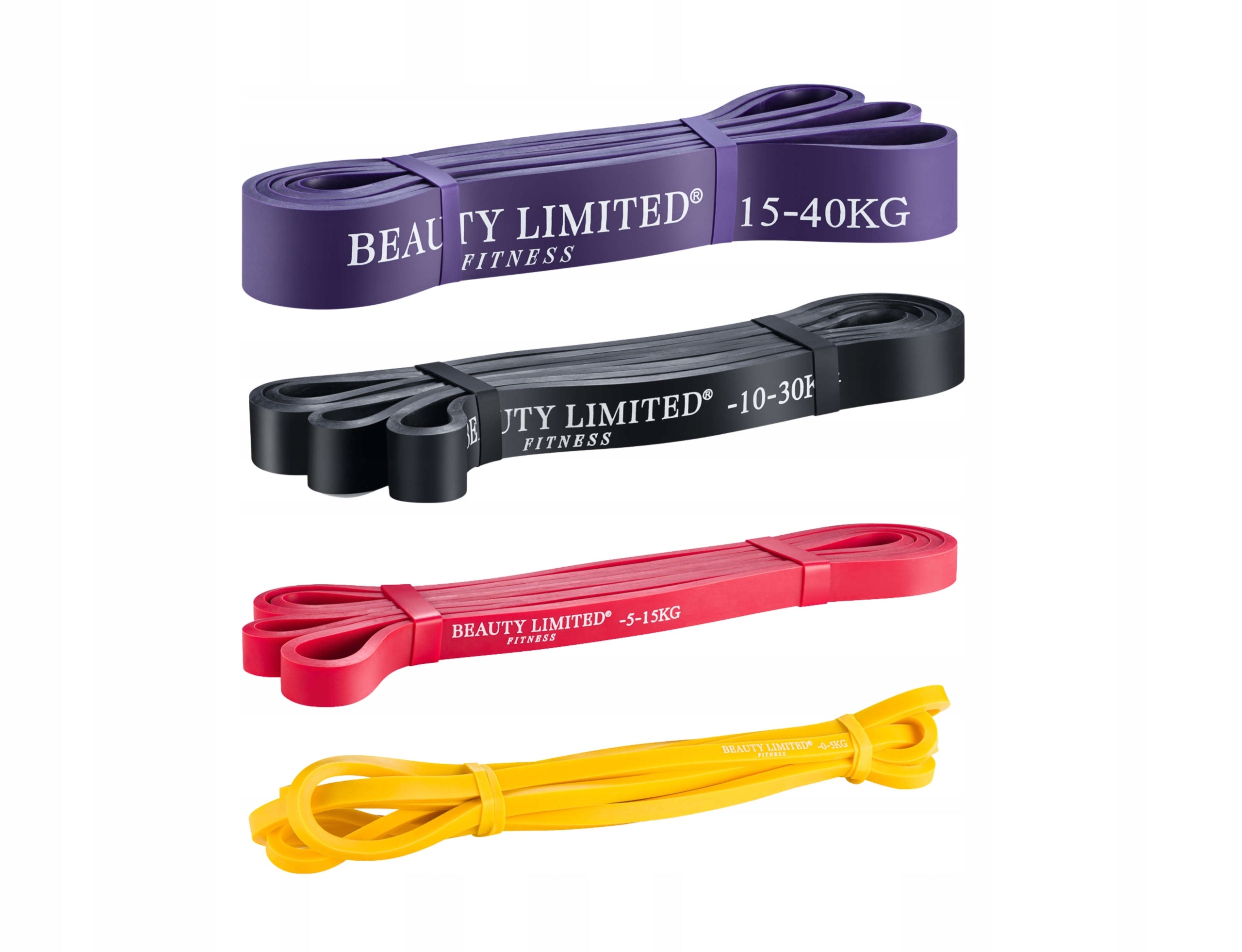 RUBBER TRAINING POWER BAND FITNESS RESISTANCE BANDS 4 PCS 2 – 40 KG Width 32 mm
